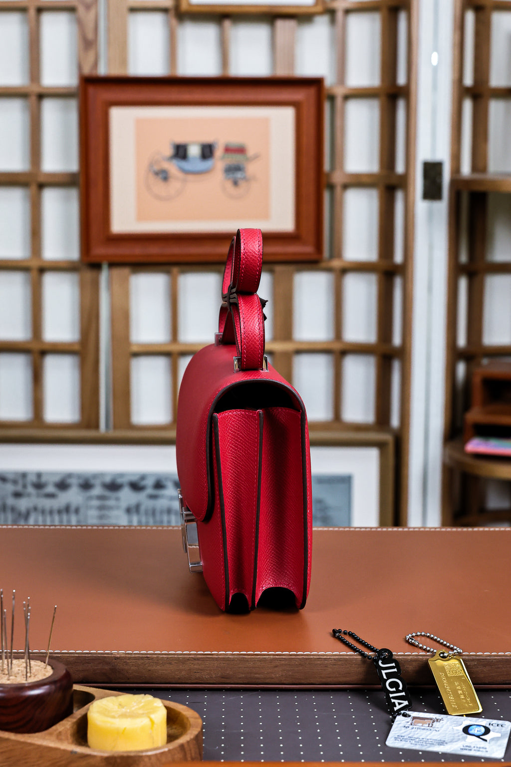 Constance- All Handmade Golden / Sliver Hardware  Rouge Casaque Ep eather