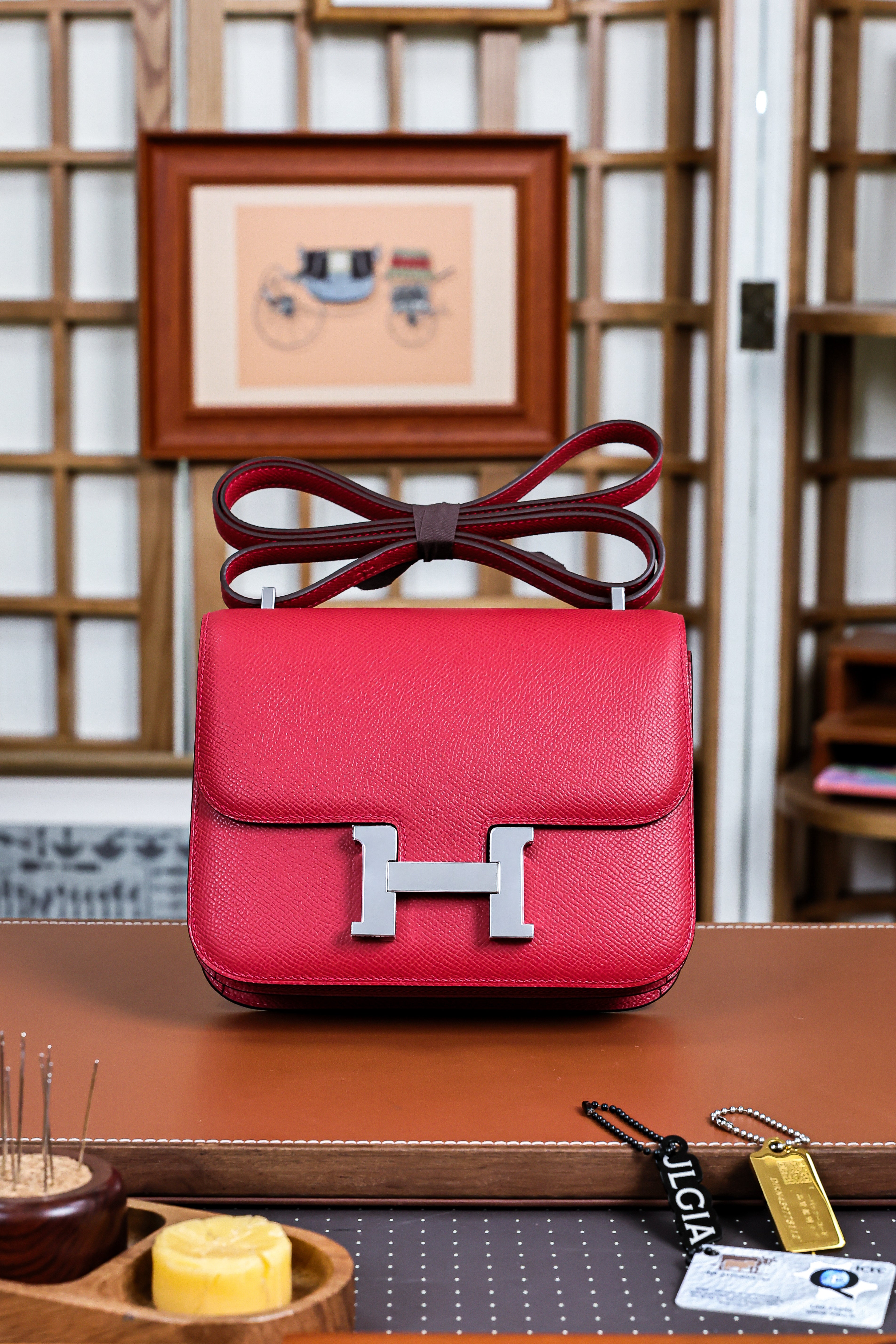 Constance- All Handmade Golden / Sliver Hardware  Rouge Casaque Ep eather