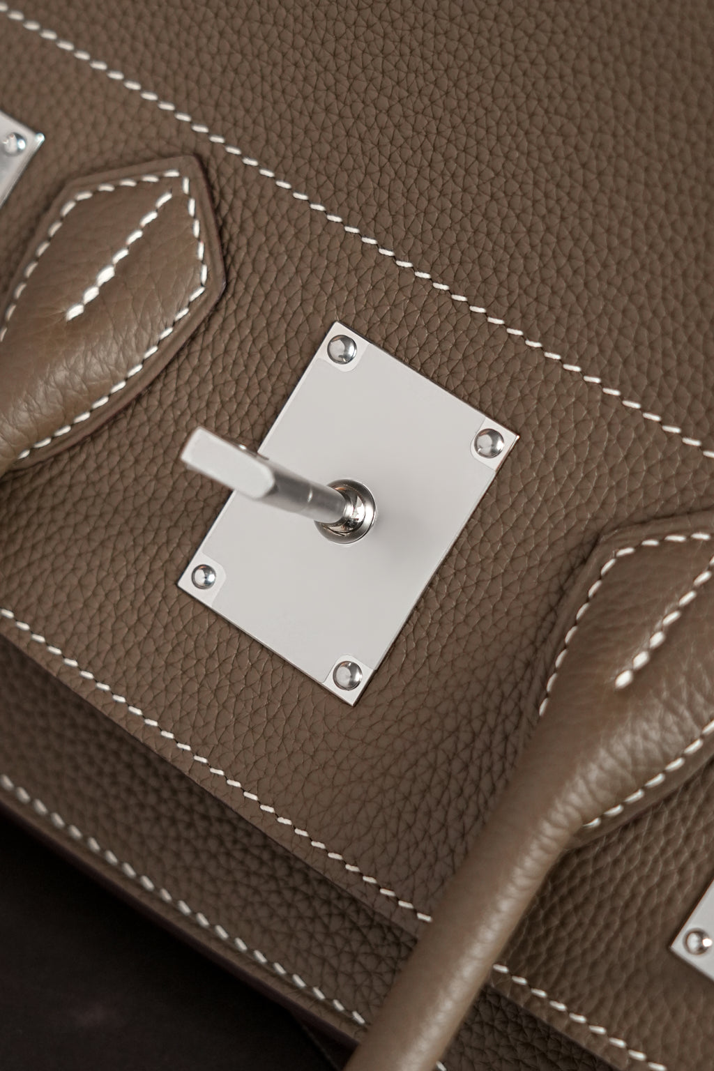 Birkin Shoulder- All Handmade Golden / Sliver Etoupe togo leather