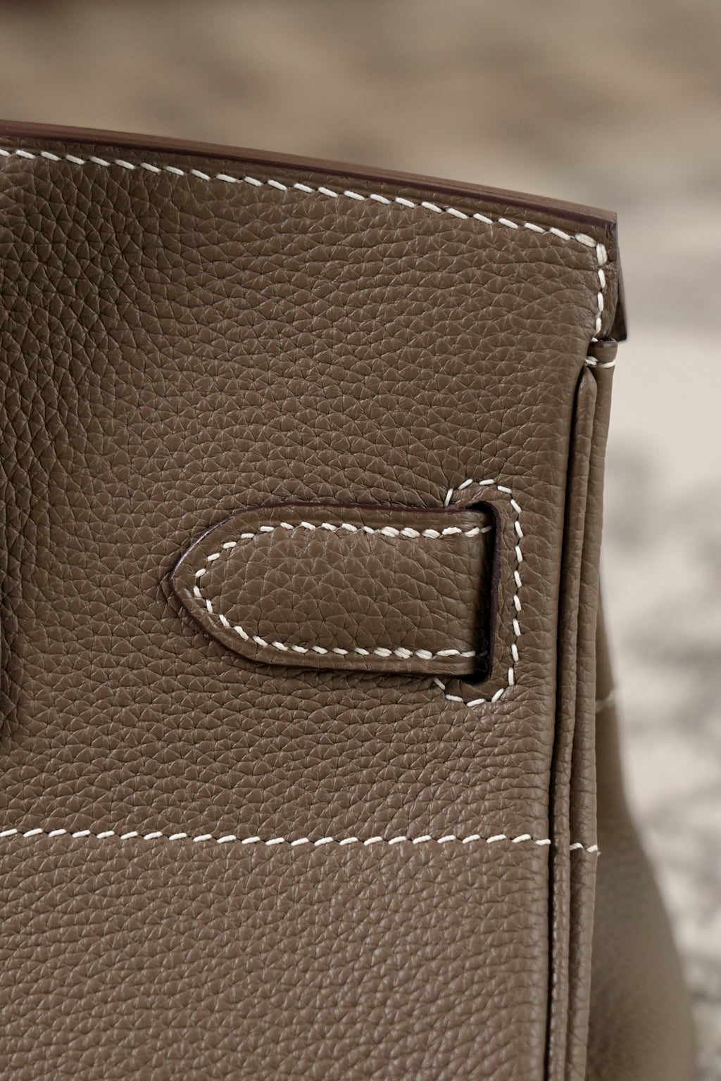 Birkin Shoulder- All Handmade Golden / Sliver Etoupe togo leather