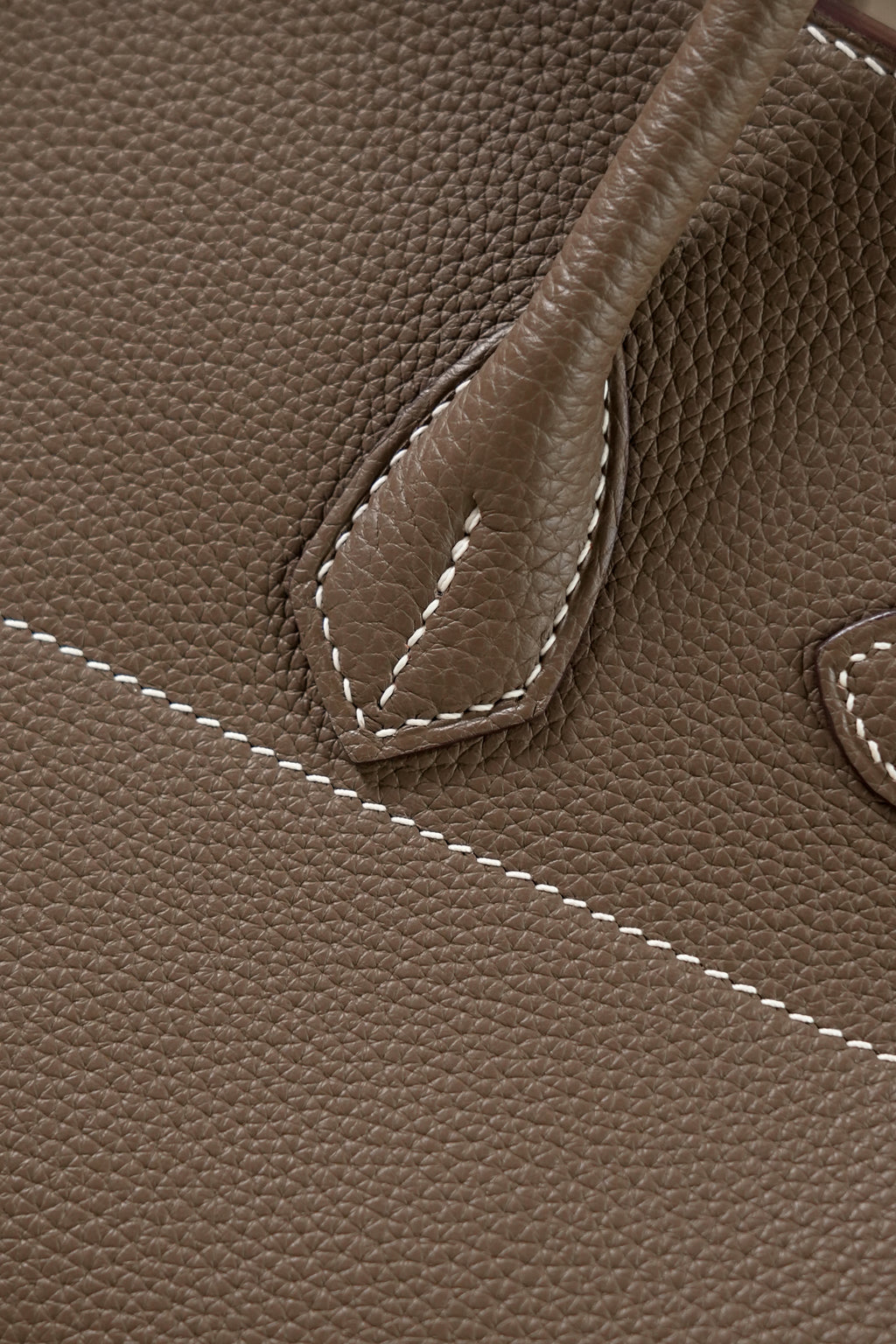 Birkin Shoulder- All Handmade Golden / Sliver Etoupe togo leather