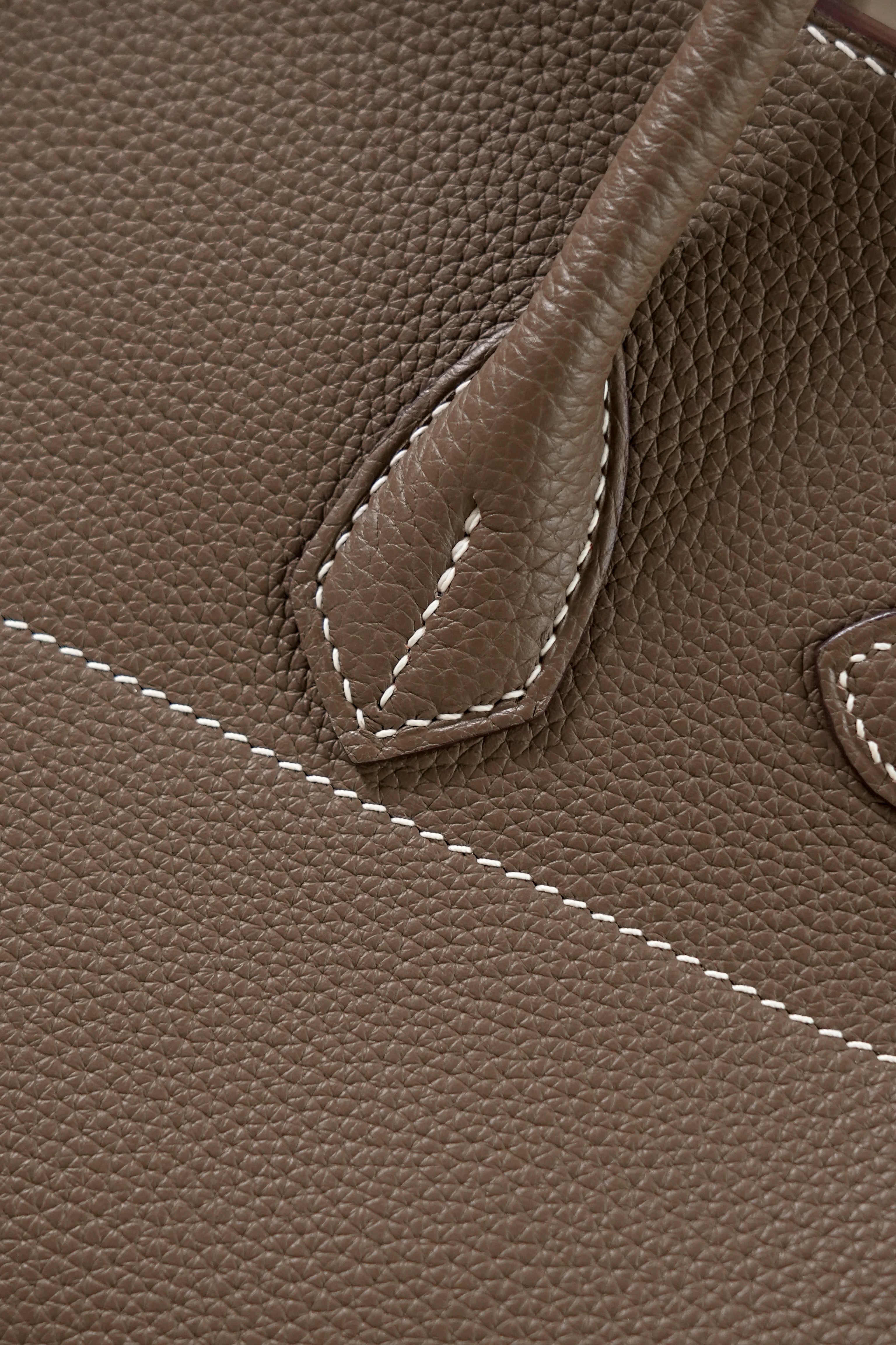 Birkin Shoulder- All Handmade Golden / Sliver Etoupe togo leather