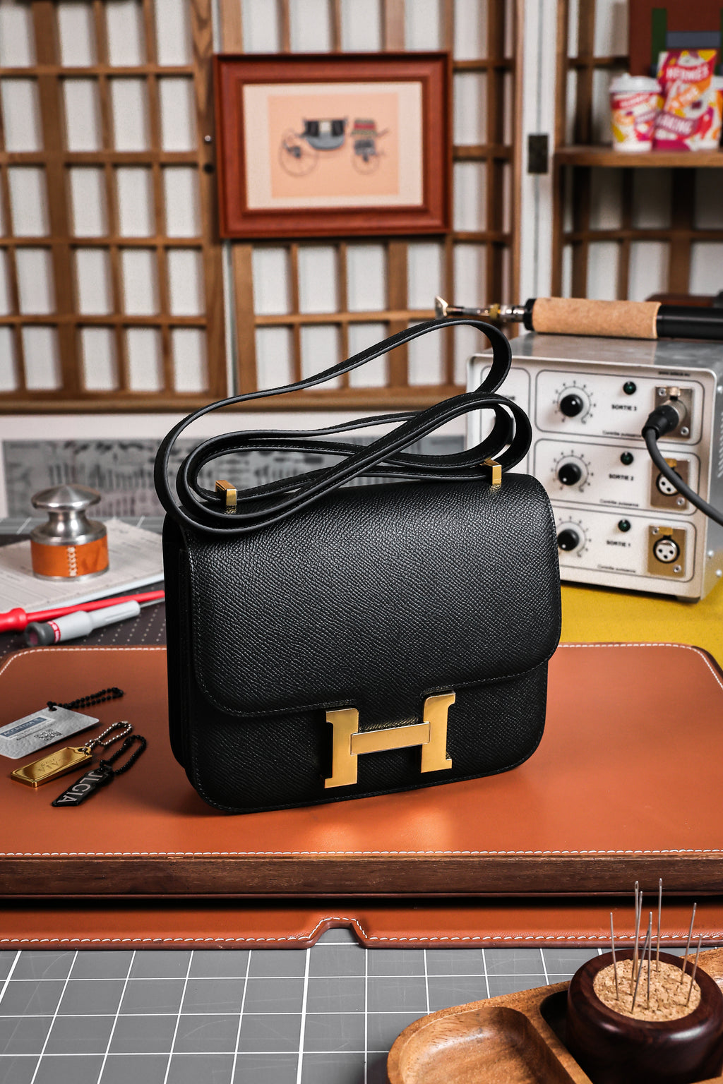 Constance- All Handmade Golden / Sliver Hardware  Noir Ep eather