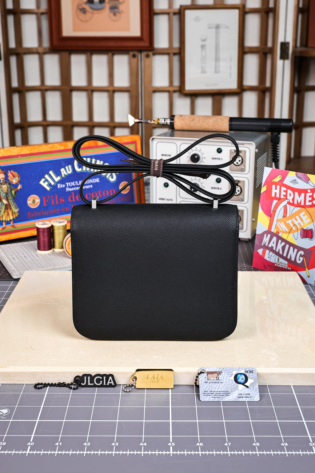 Constance- All Handmade Golden / Sliver Hardware  Noir Ep eather