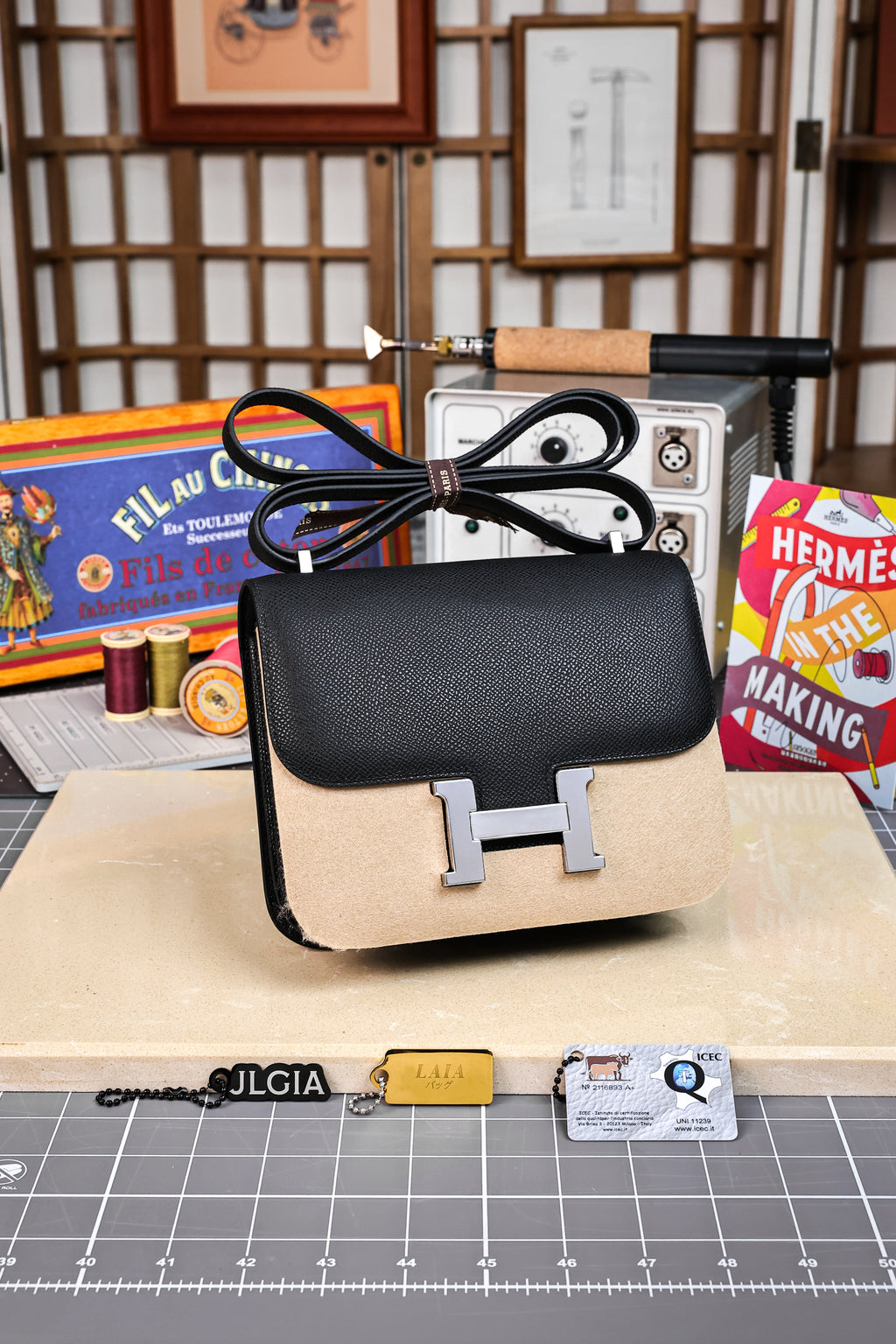 Constance- All Handmade Golden / Sliver Hardware  Noir Ep eather