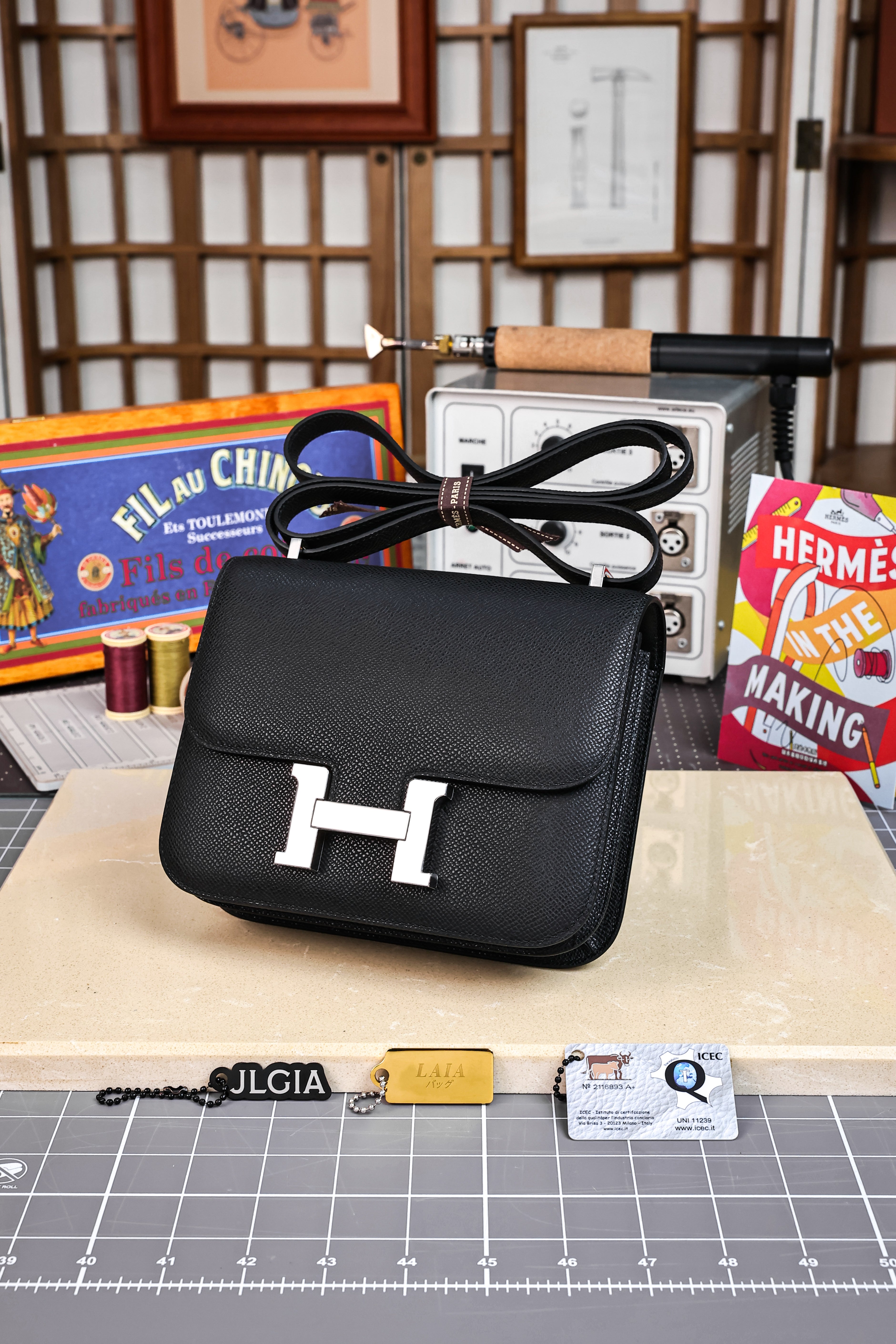 Constance- All Handmade Golden / Sliver Hardware  Noir Ep eather