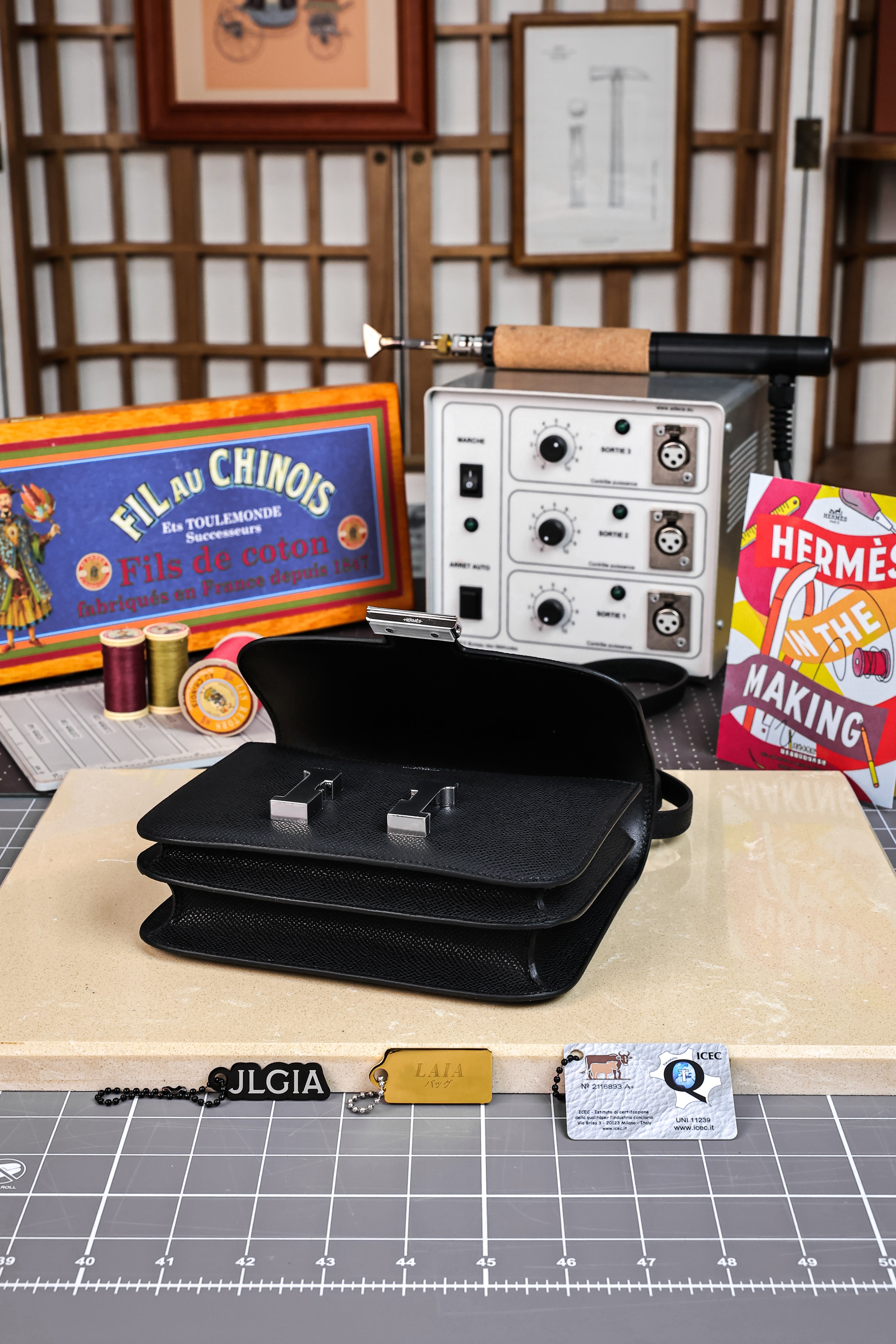 Constance- All Handmade Golden / Sliver Hardware  Noir Ep eather