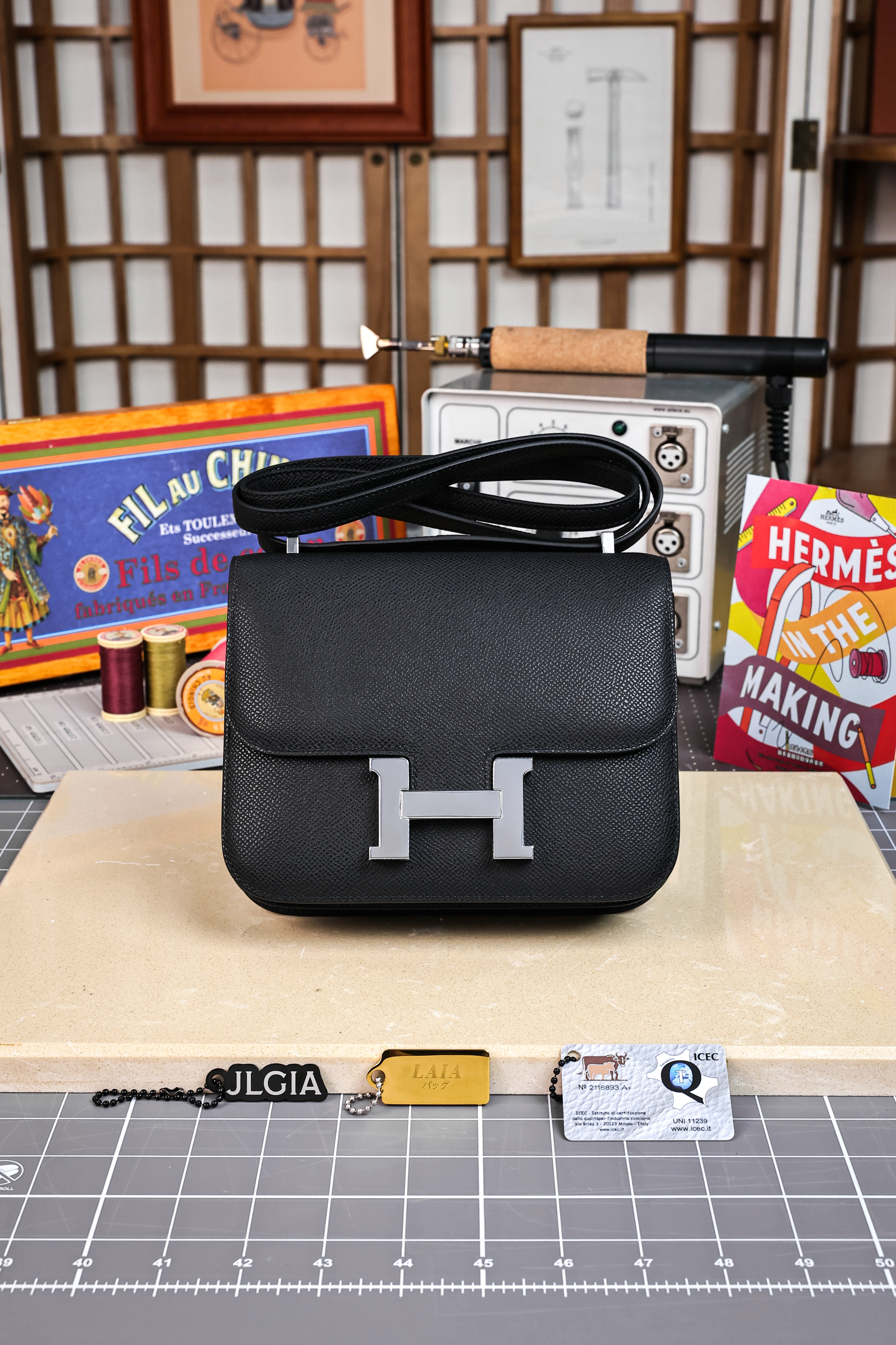 Constance- All Handmade Golden / Sliver Hardware  Noir Ep eather