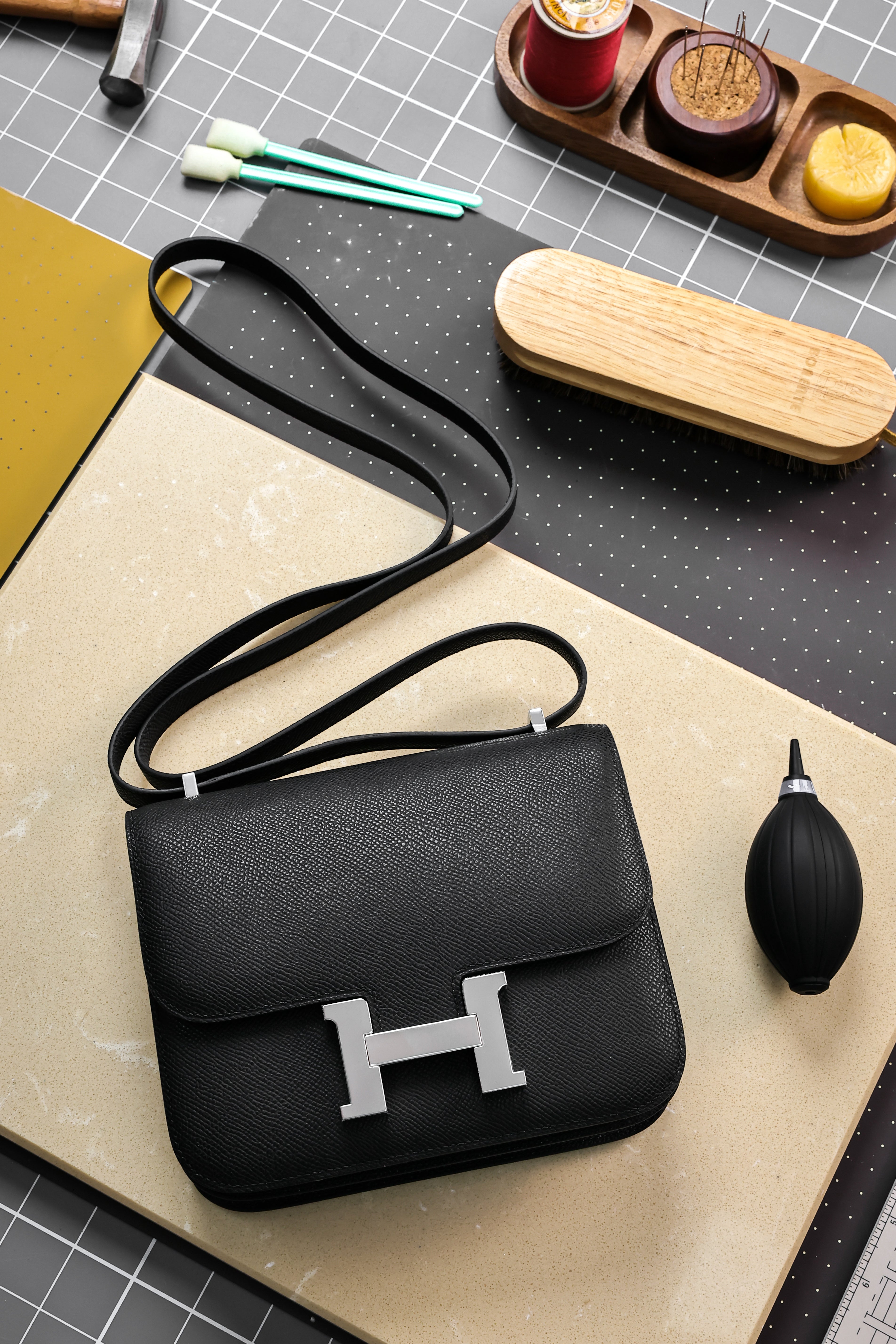 Constance- All Handmade Golden / Sliver Hardware  Noir Ep eather