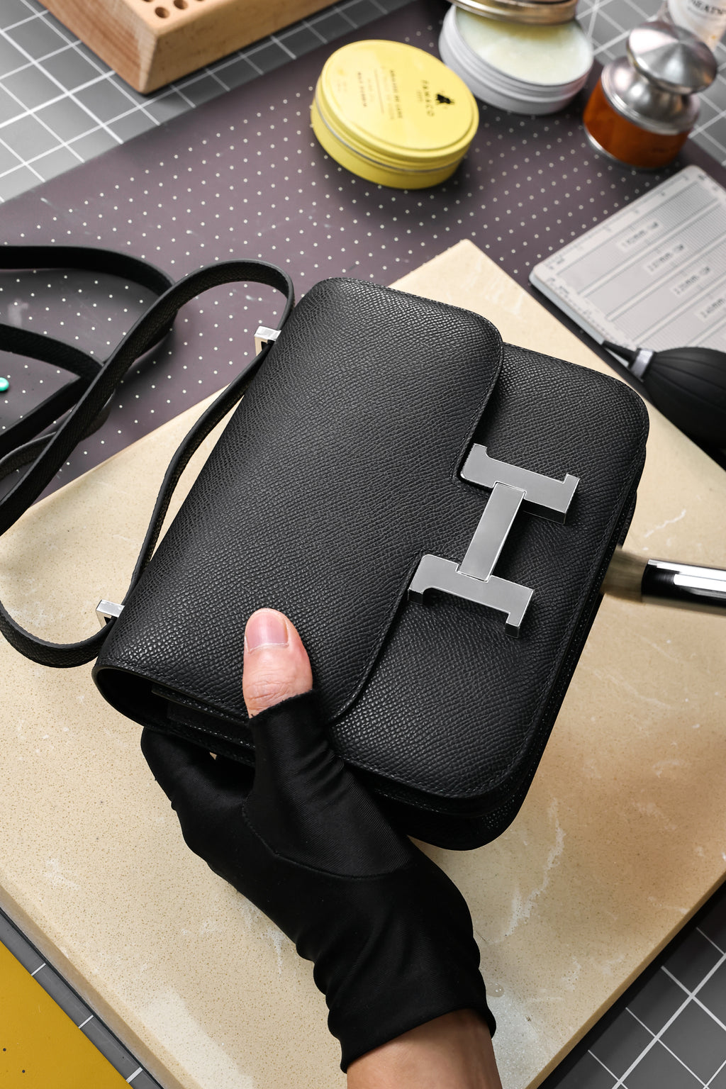 Constance- All Handmade Golden / Sliver Hardware  Noir Ep eather