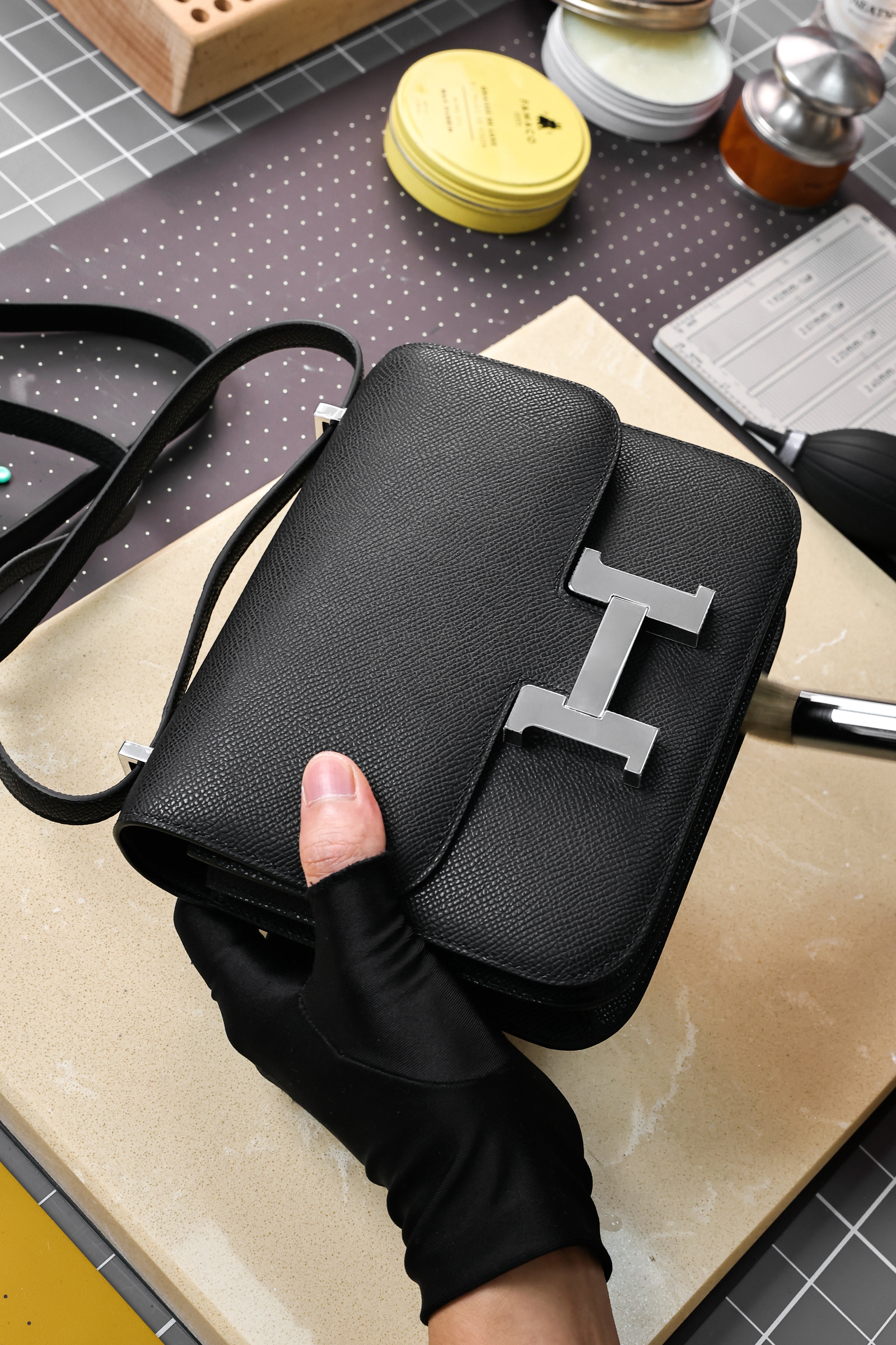 Constance- All Handmade Golden / Sliver Hardware  Noir Ep eather