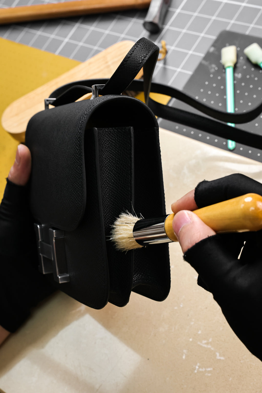 Constance- All Handmade Golden / Sliver Hardware  Noir Ep eather