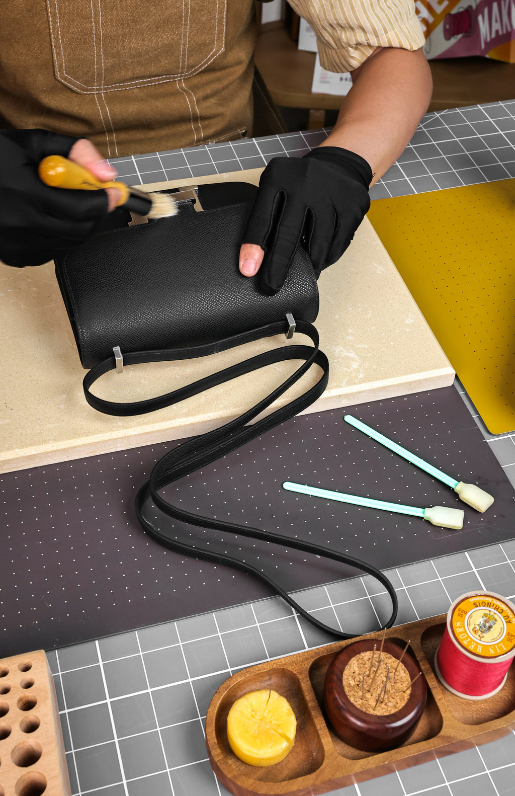 Constance- All Handmade Golden / Sliver Hardware  Noir Ep eather