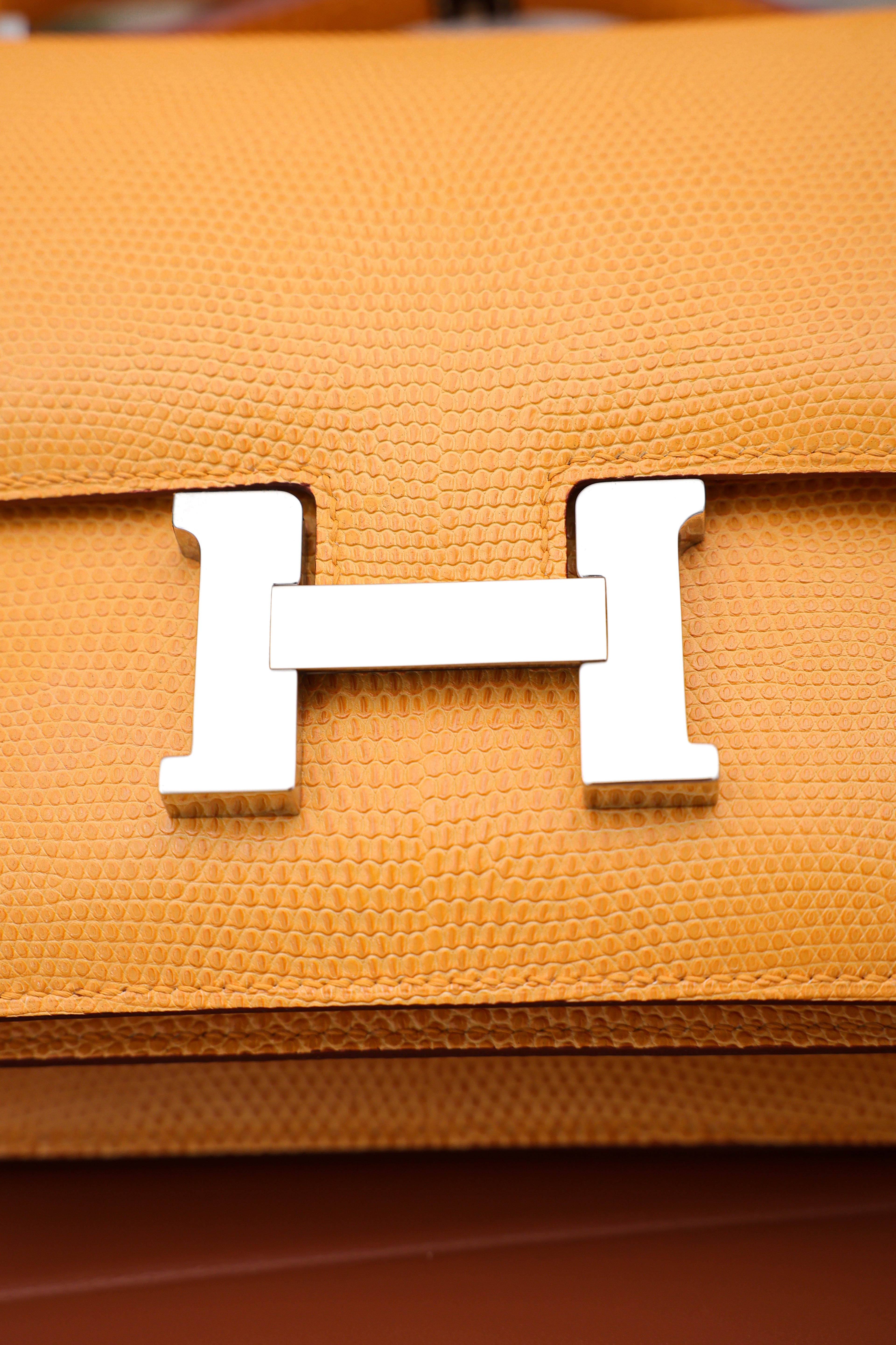 Constance- All Handmade Golden / Sliver Jaune d‘or lizard leather