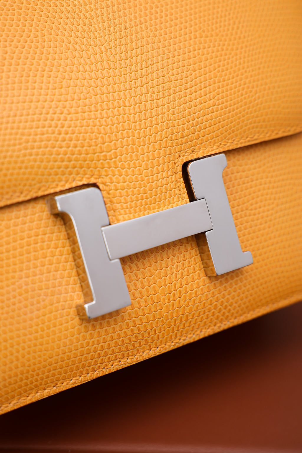 Constance- All Handmade Golden / Sliver Jaune d‘or lizard leather