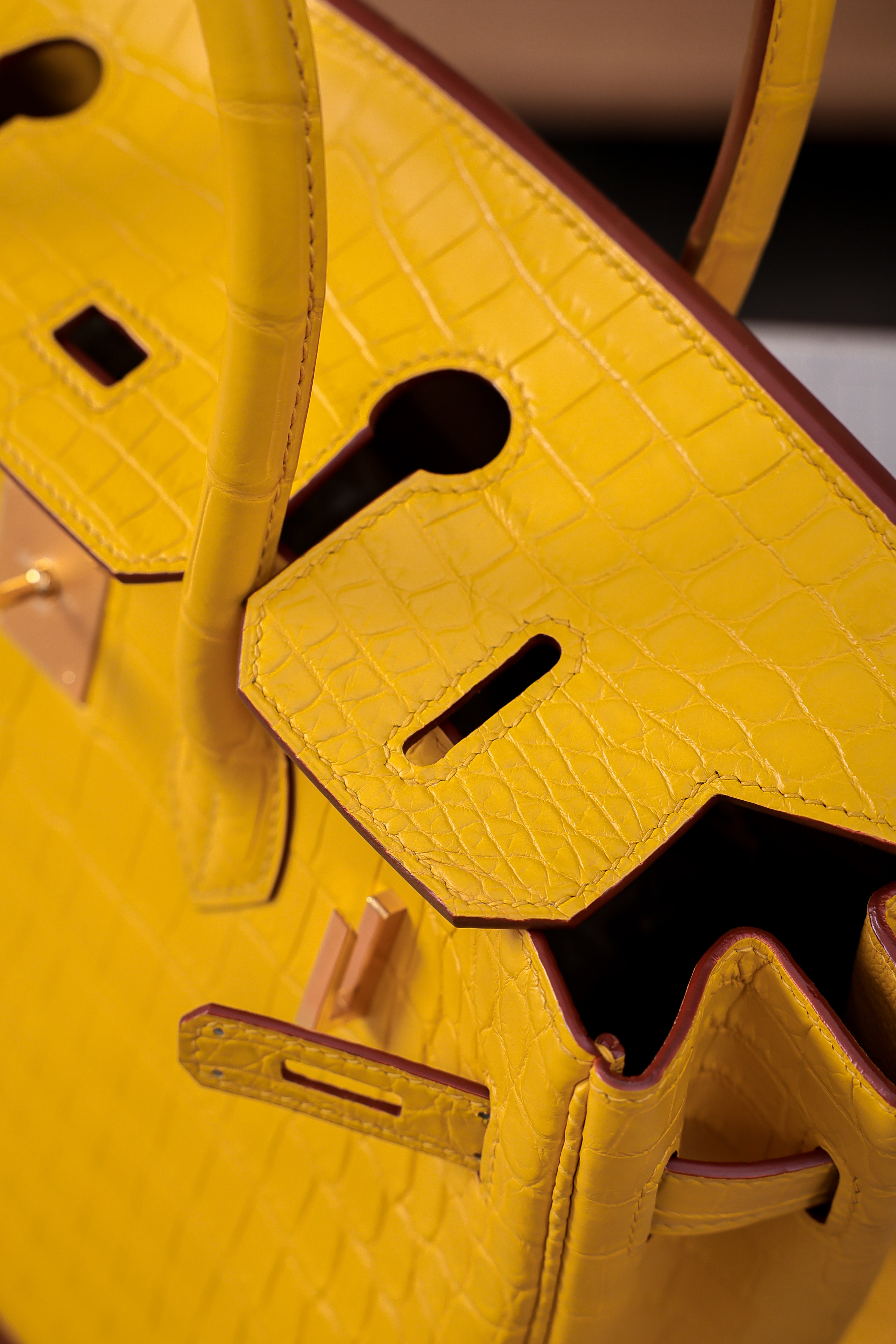 BK-2024 All Handmade Golden / Sliver Hardware Miel Matte Nile crocodile leather