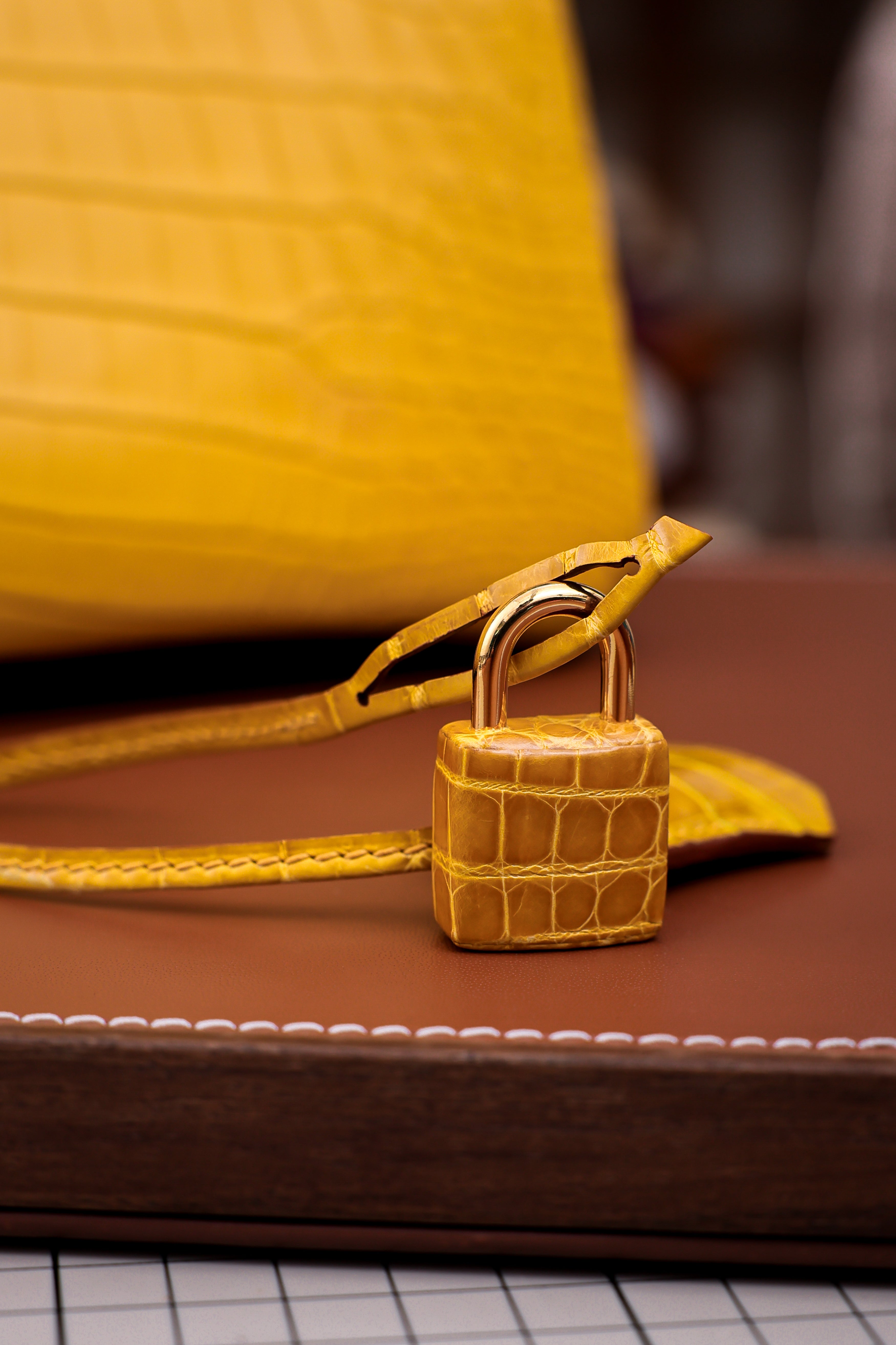 BK-2024 All Handmade Golden / Sliver Hardware Miel Matte Nile crocodile leather