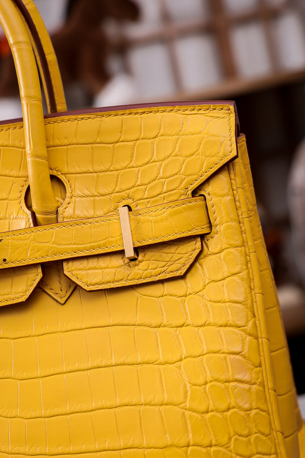 BK-2024 All Handmade Golden / Sliver Hardware Miel Matte Nile crocodile leather