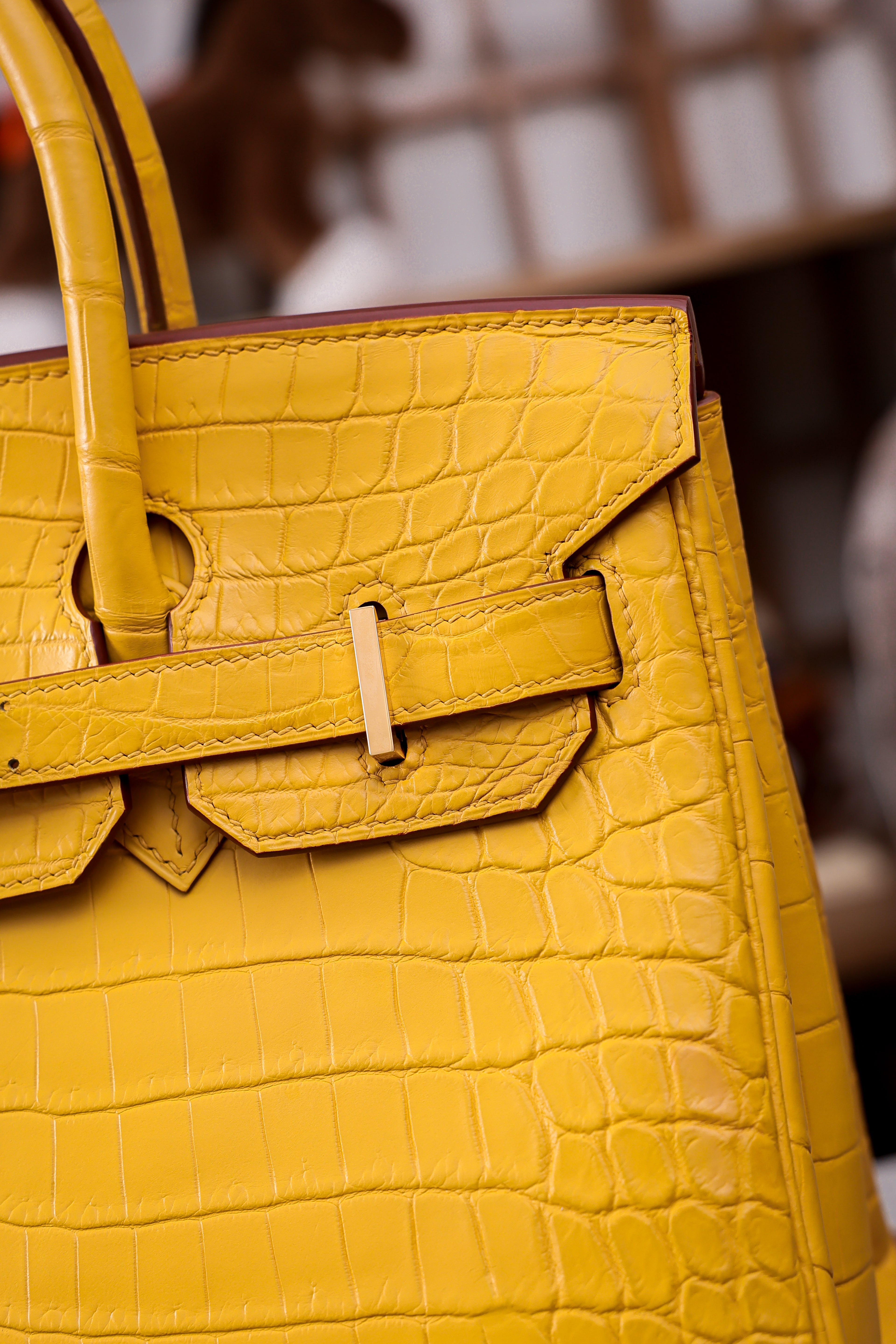 BK-2024 All Handmade Golden / Sliver Hardware Miel Matte Nile crocodile leather