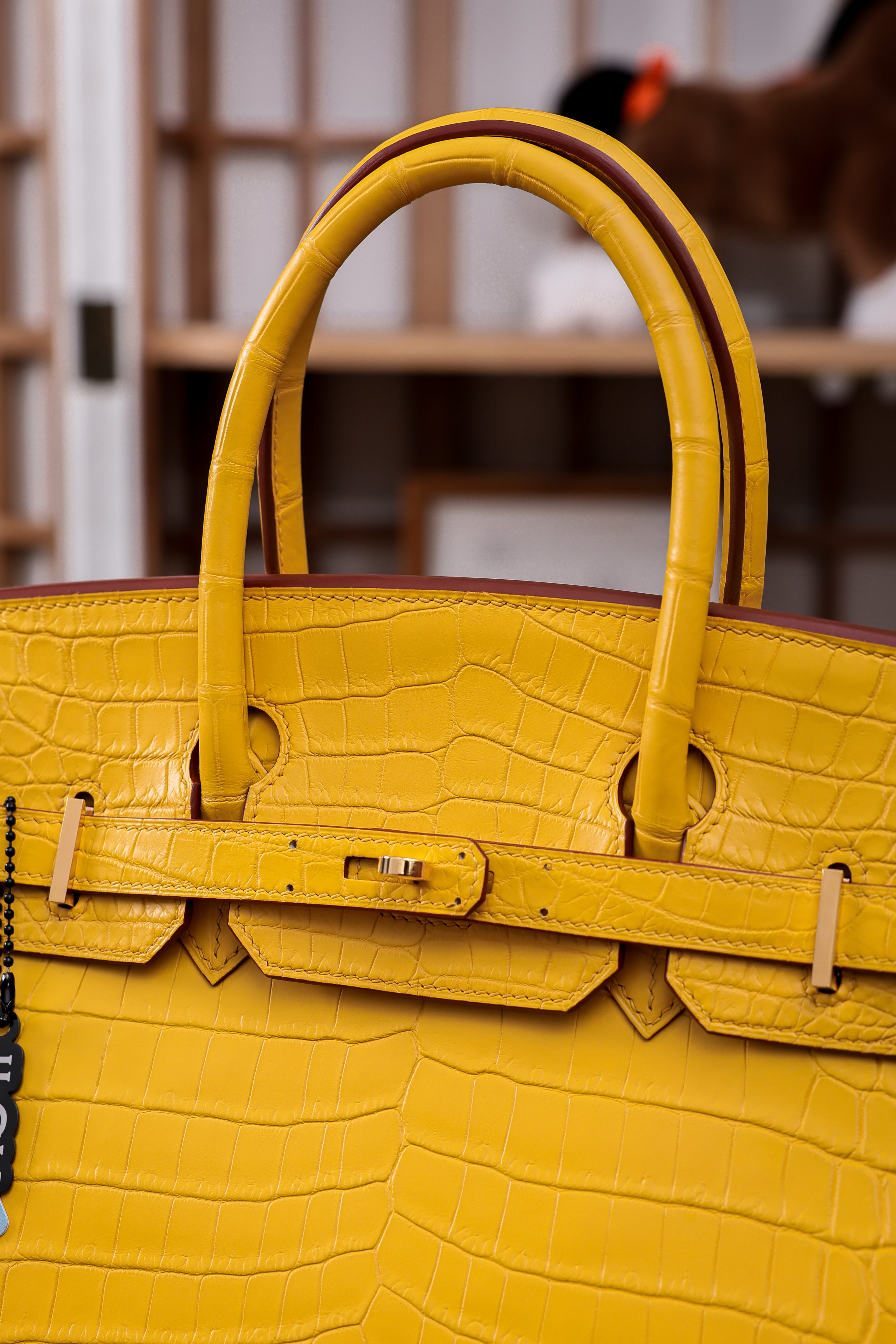 BK-2024 All Handmade Golden / Sliver Hardware Miel Matte Nile crocodile leather