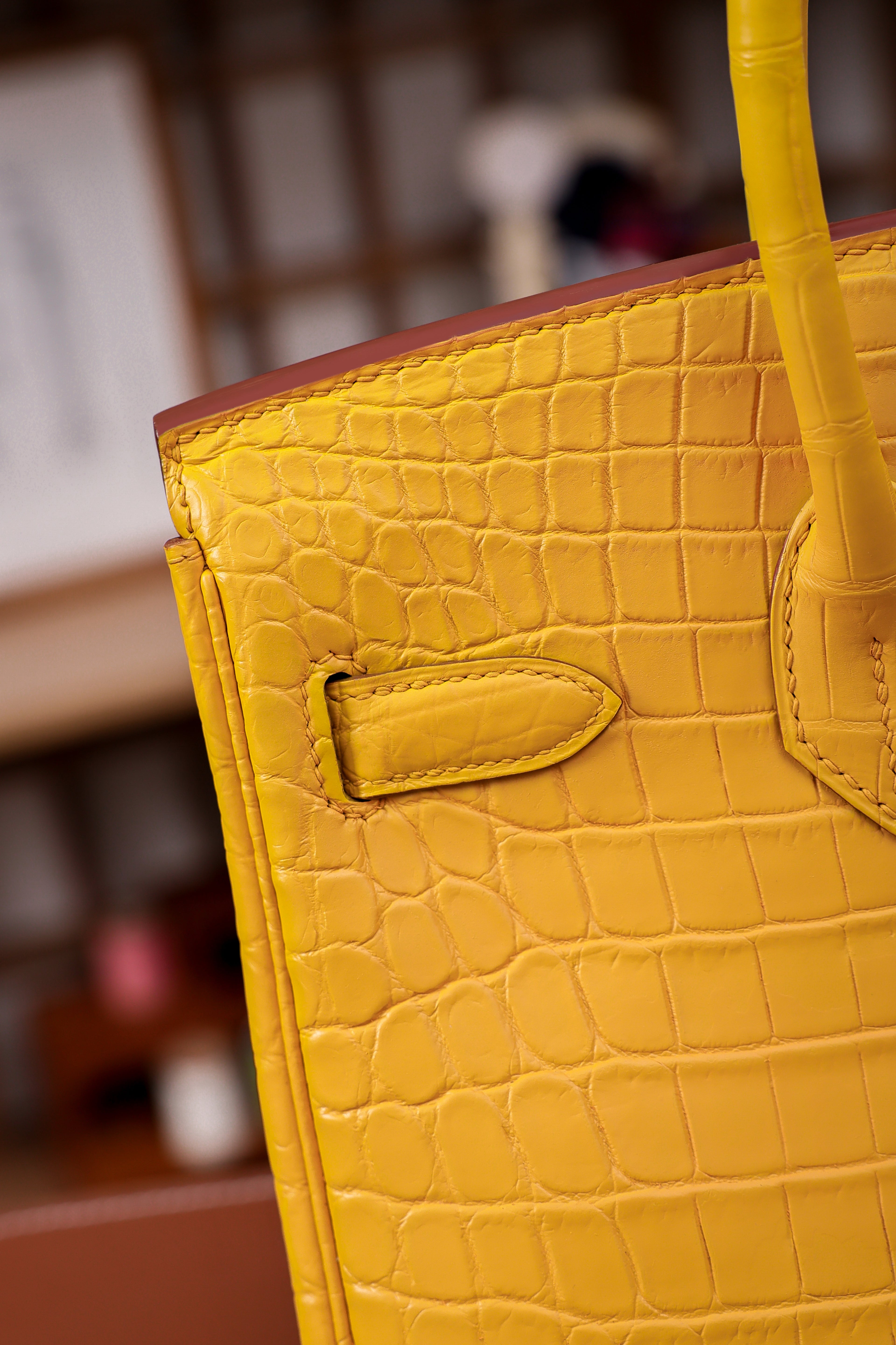 BK-2024 All Handmade Golden / Sliver Hardware Miel Matte Nile crocodile leather