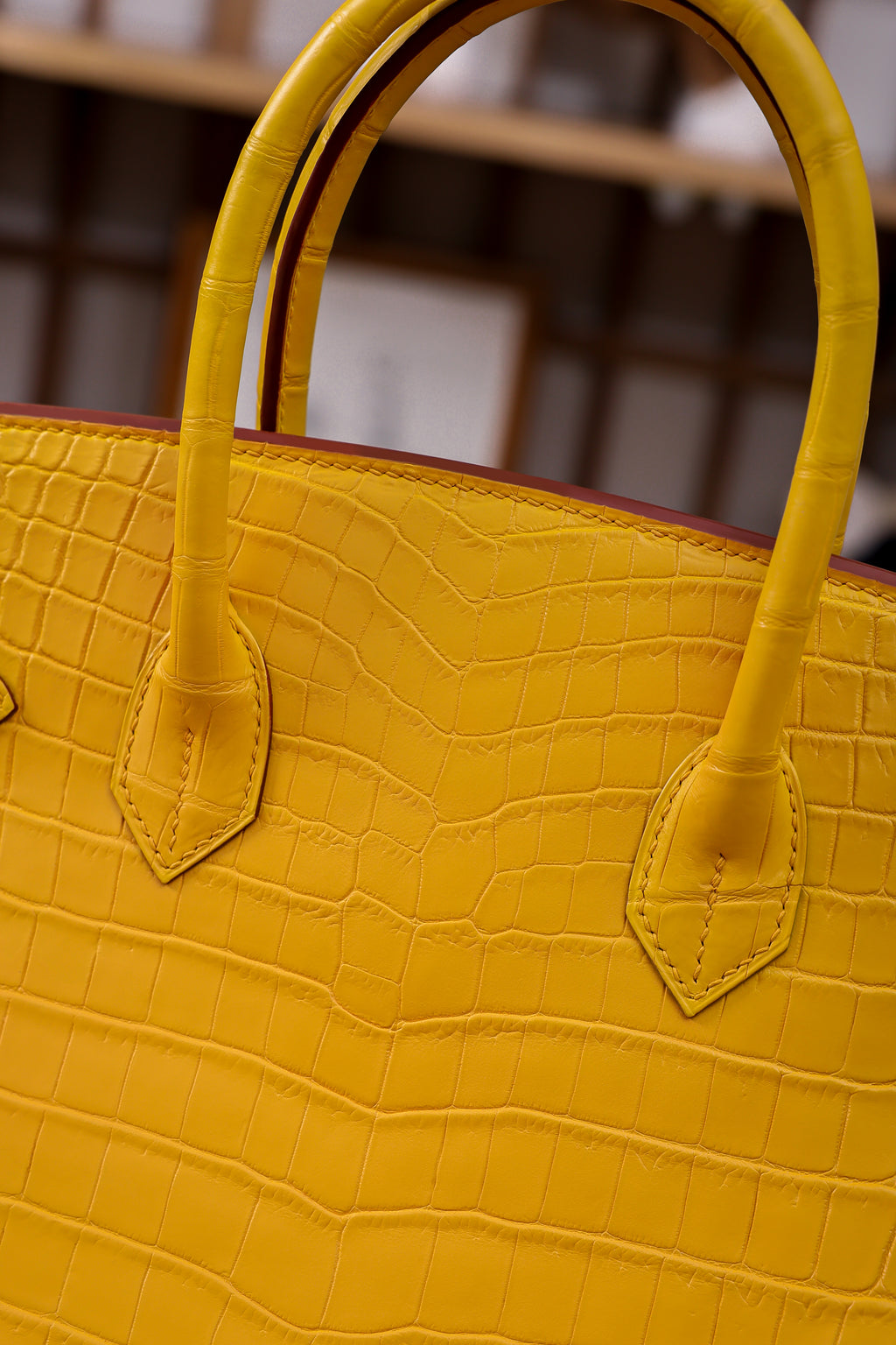 BK-2024 All Handmade Golden / Sliver Hardware Miel Matte Nile crocodile leather