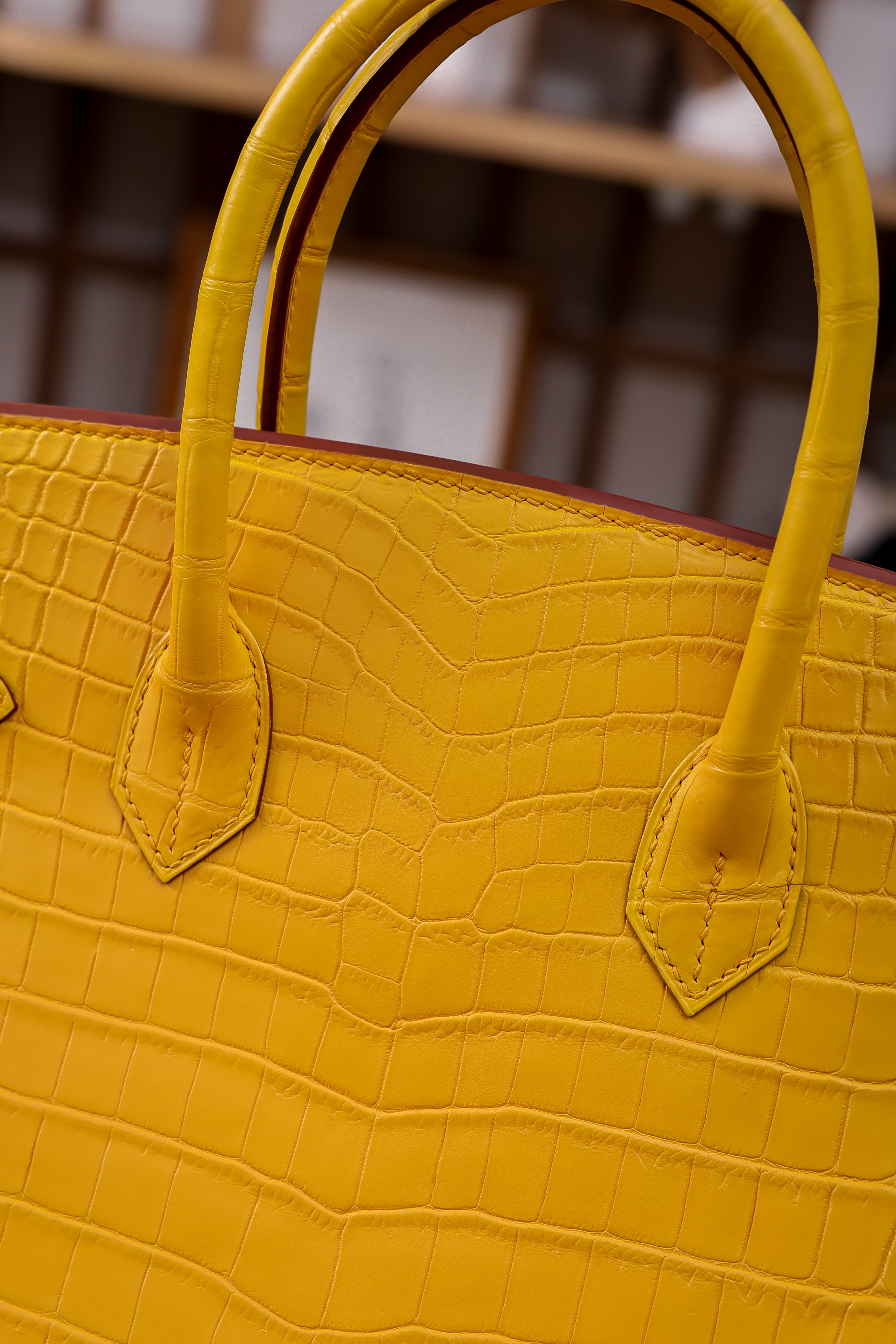 BK-2024 All Handmade Golden / Sliver Hardware Miel Matte Nile crocodile leather