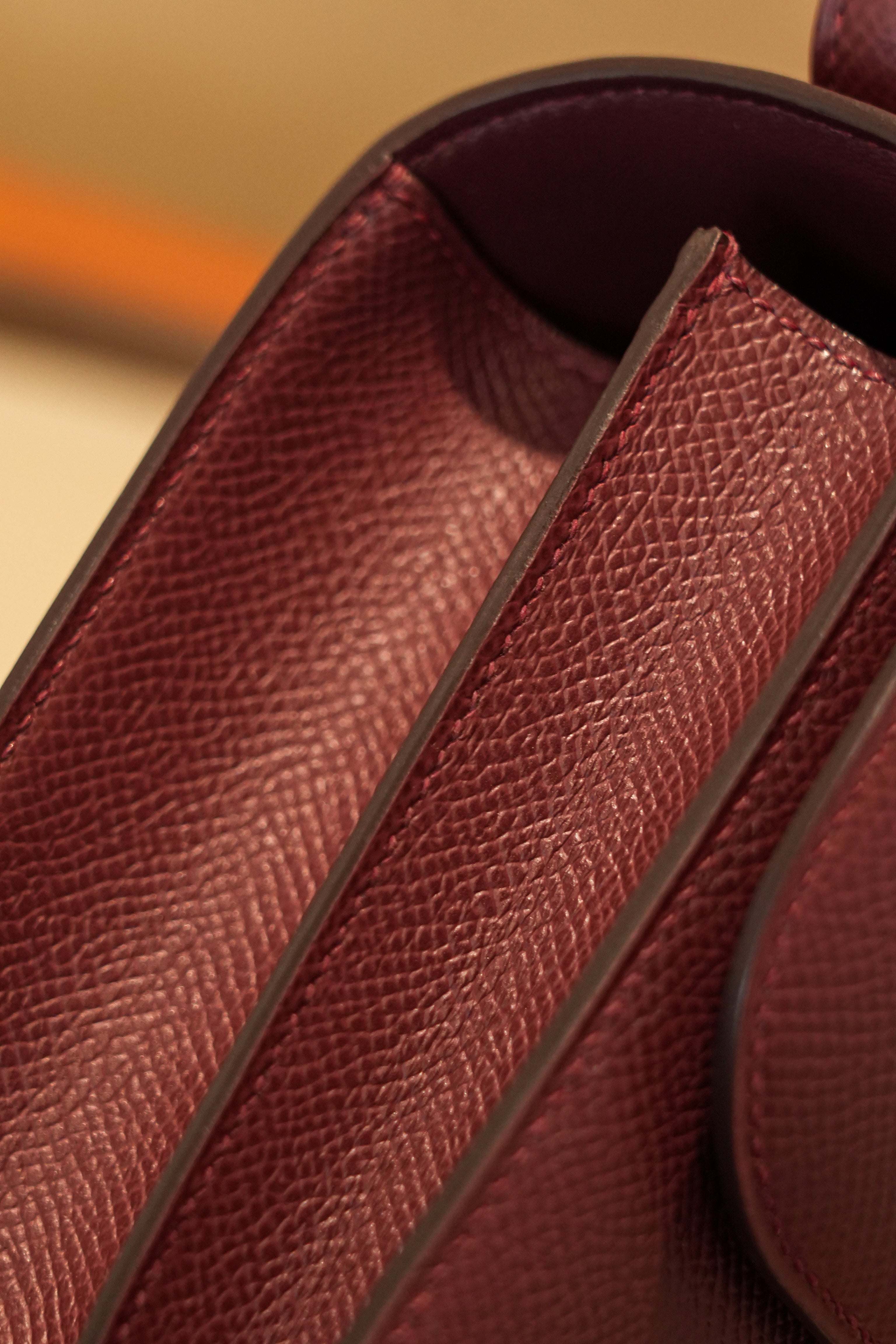 Constance- All Handmade Golden / Sliver Hardware Rouge Hermes Ep eather