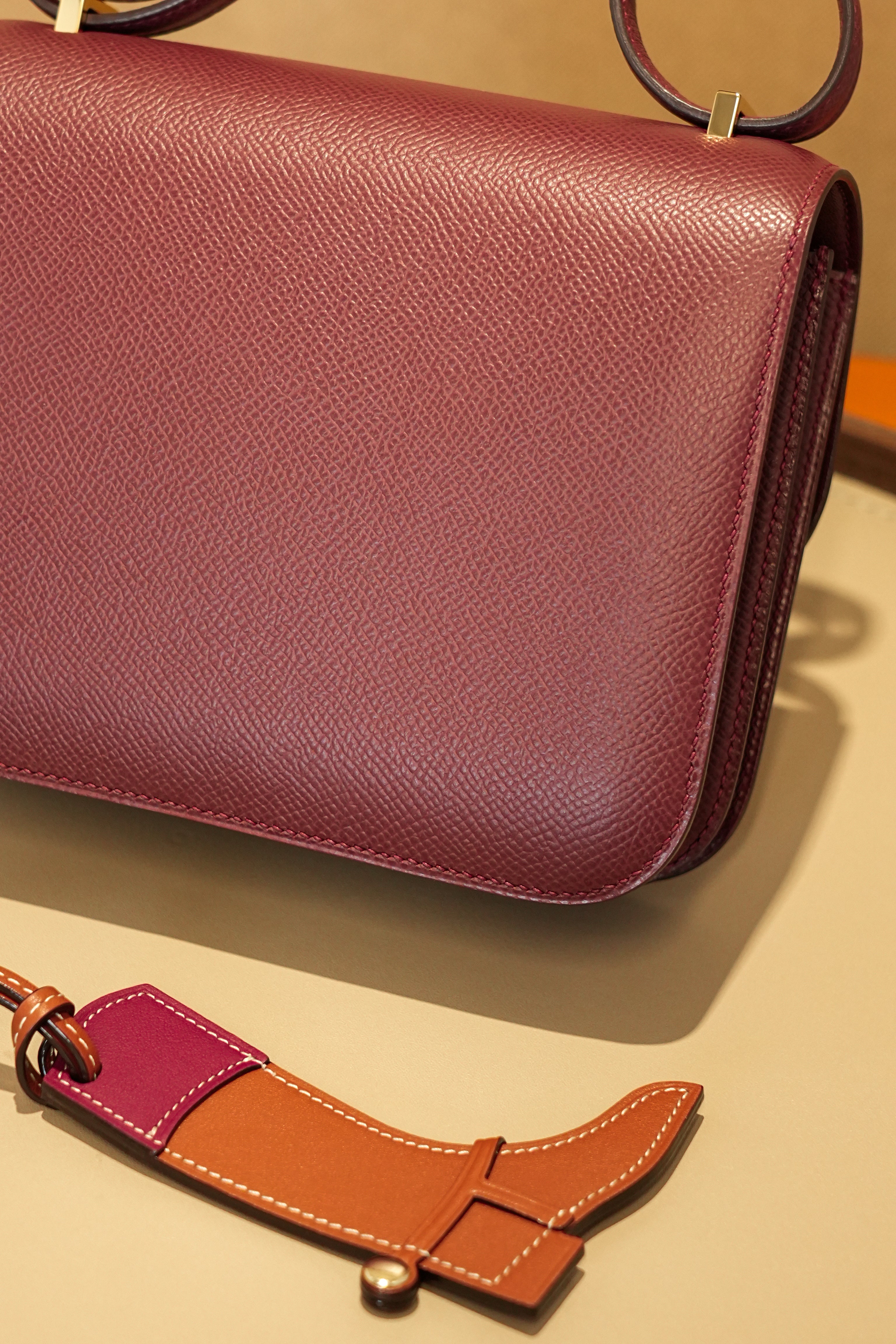 Constance- All Handmade Golden / Sliver Hardware Rouge Hermes Ep eather