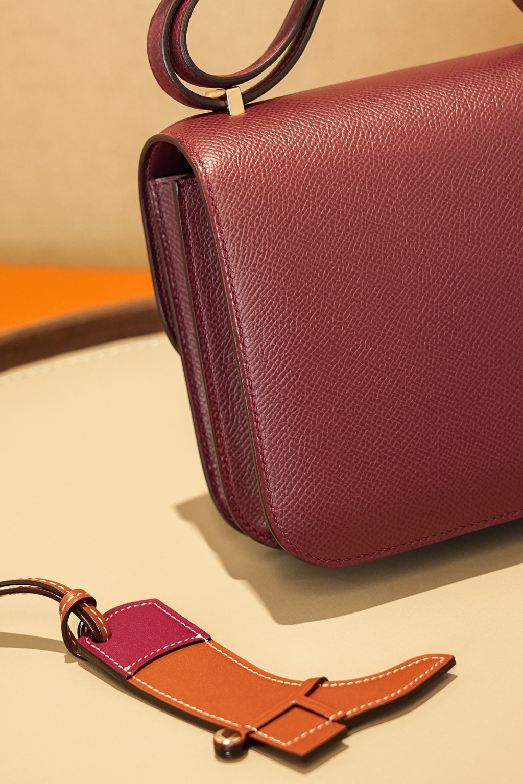 Constance- All Handmade Golden / Sliver Hardware Rouge Hermes Ep eather