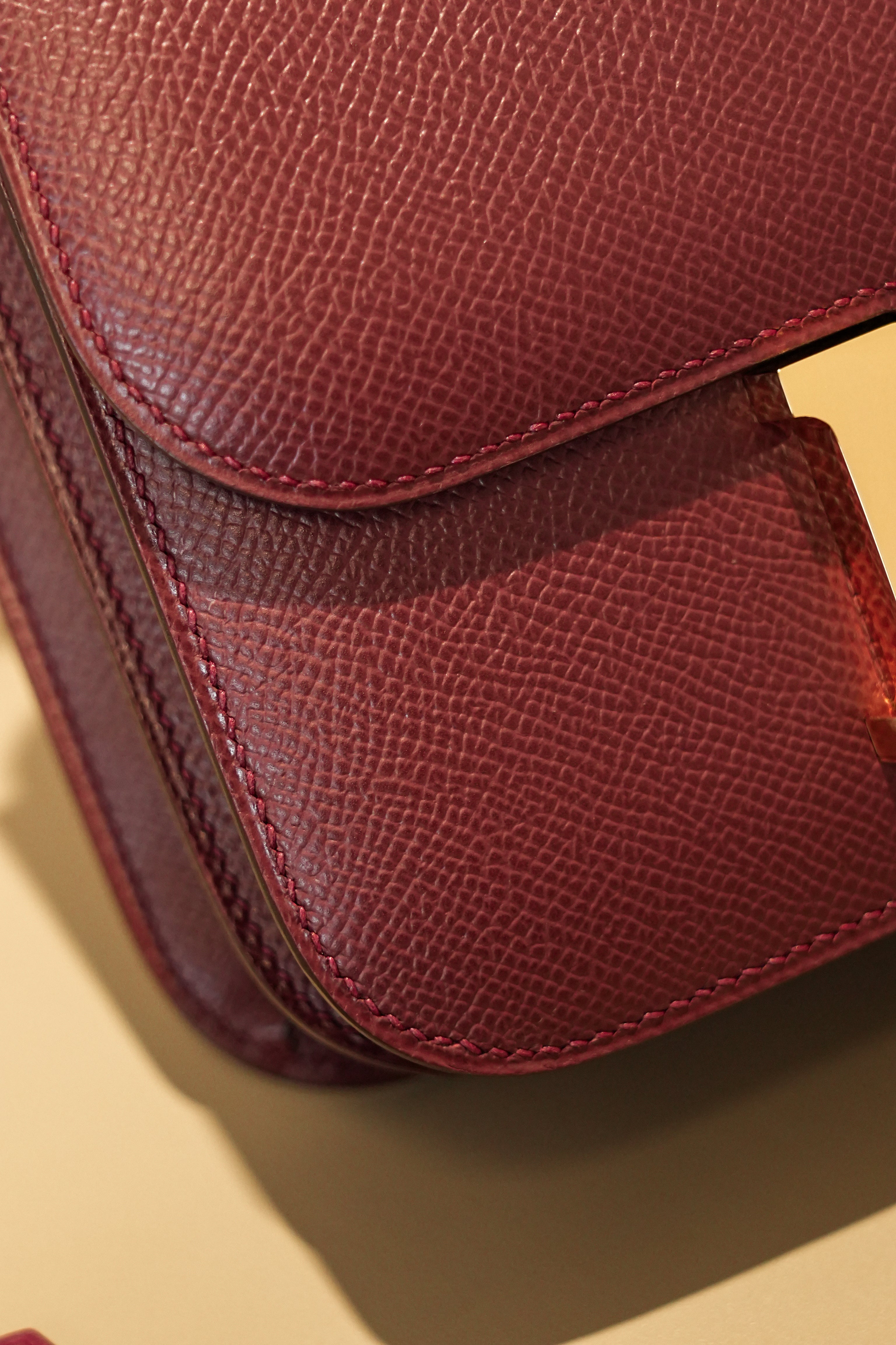 Constance- All Handmade Golden / Sliver Hardware Rouge Hermes Ep eather