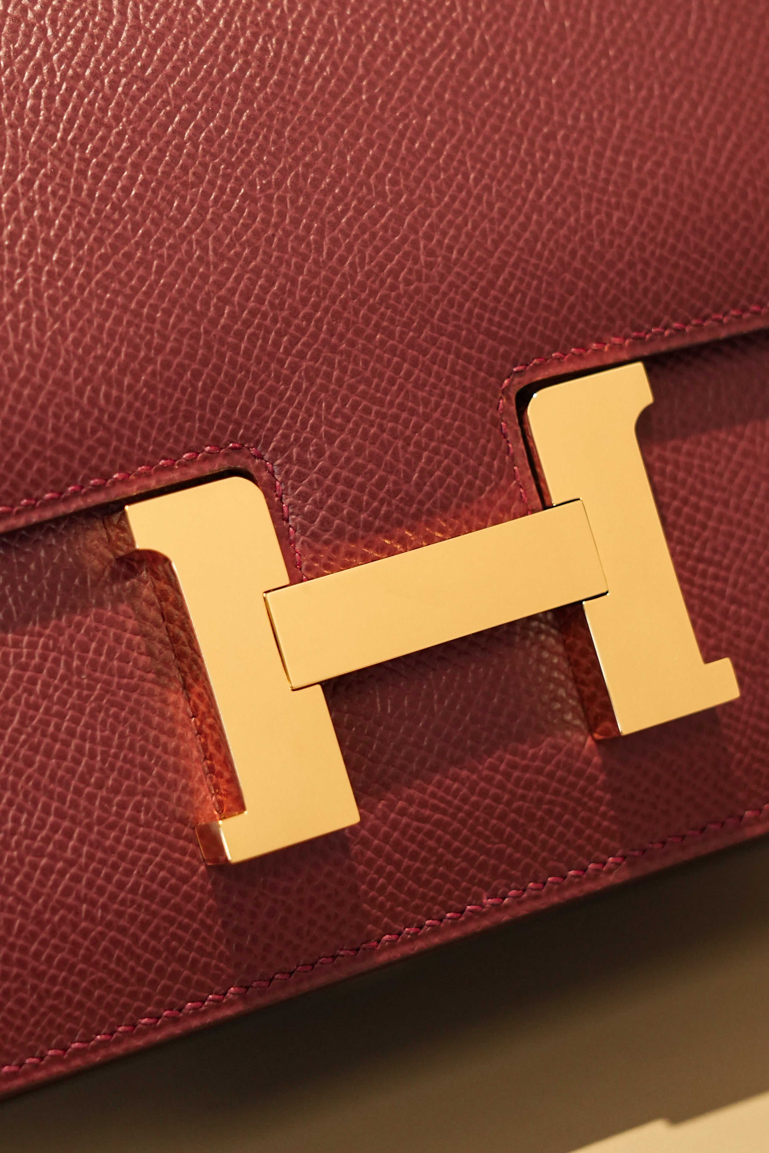 Constance- All Handmade Golden / Sliver Hardware Rouge Hermes Ep eather