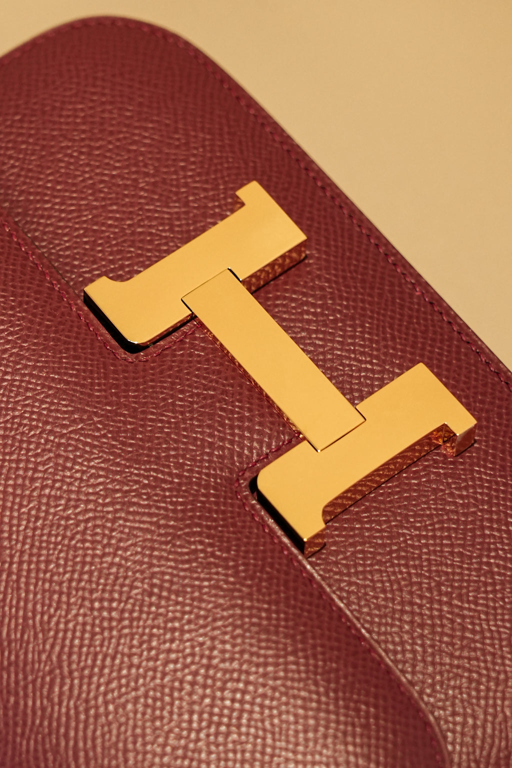 Constance- All Handmade Golden / Sliver Hardware Rouge Hermes Ep eather