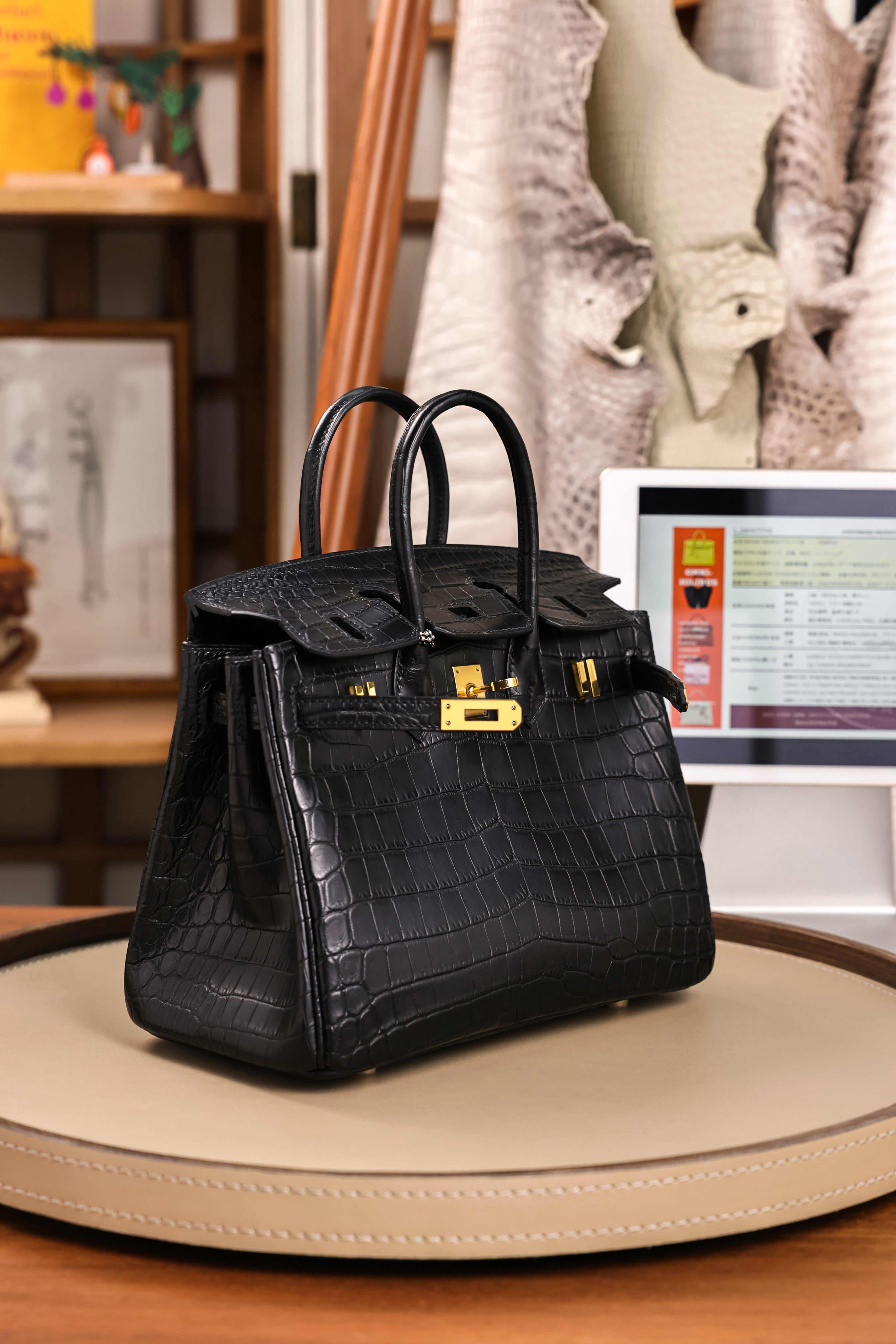 BK-2024 All Handmade Golden / Sliver Hardware Nior Matte Nile crocodile leather