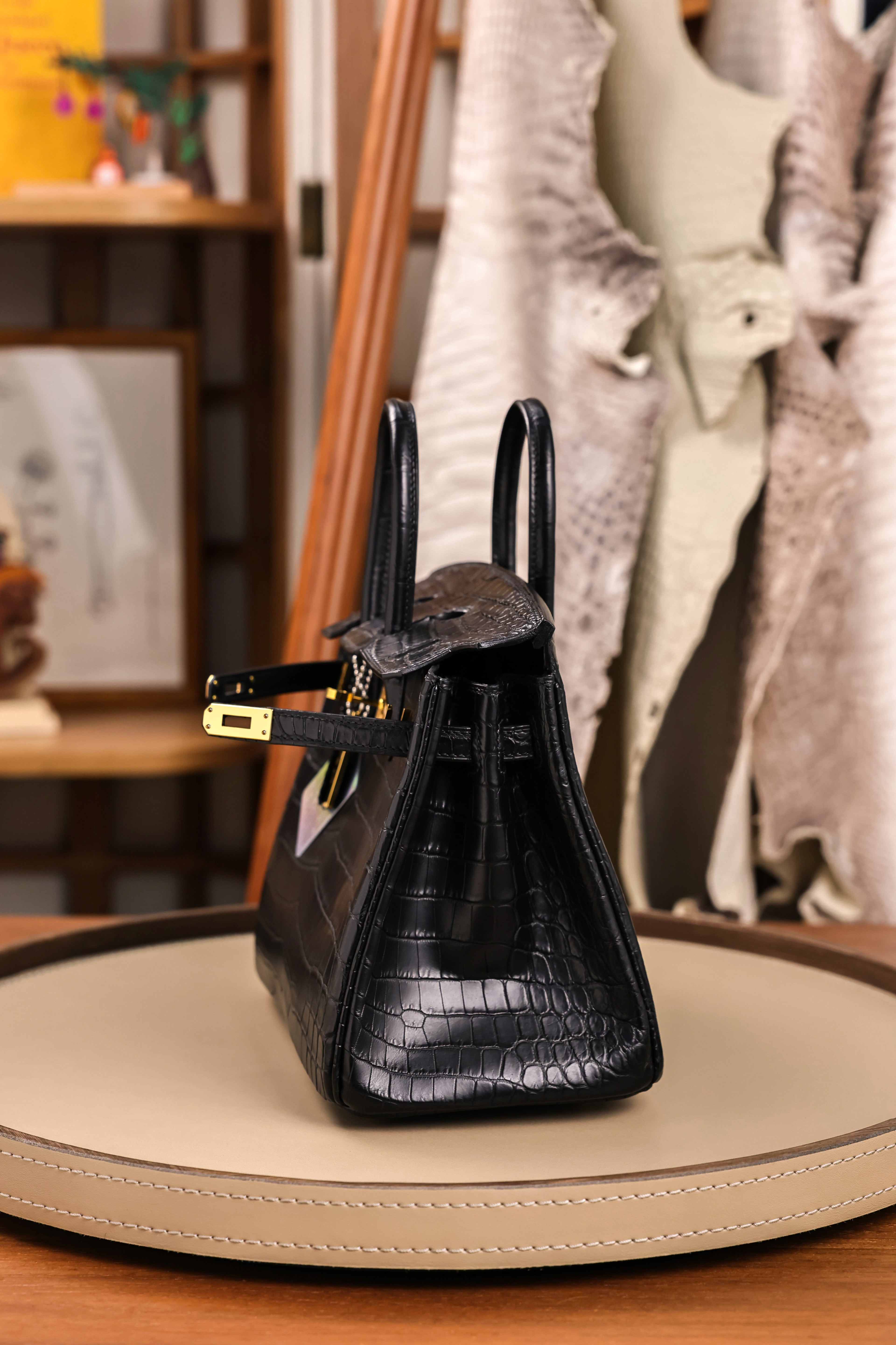 BK-2024 All Handmade Golden / Sliver Hardware Nior Matte Nile crocodile leather