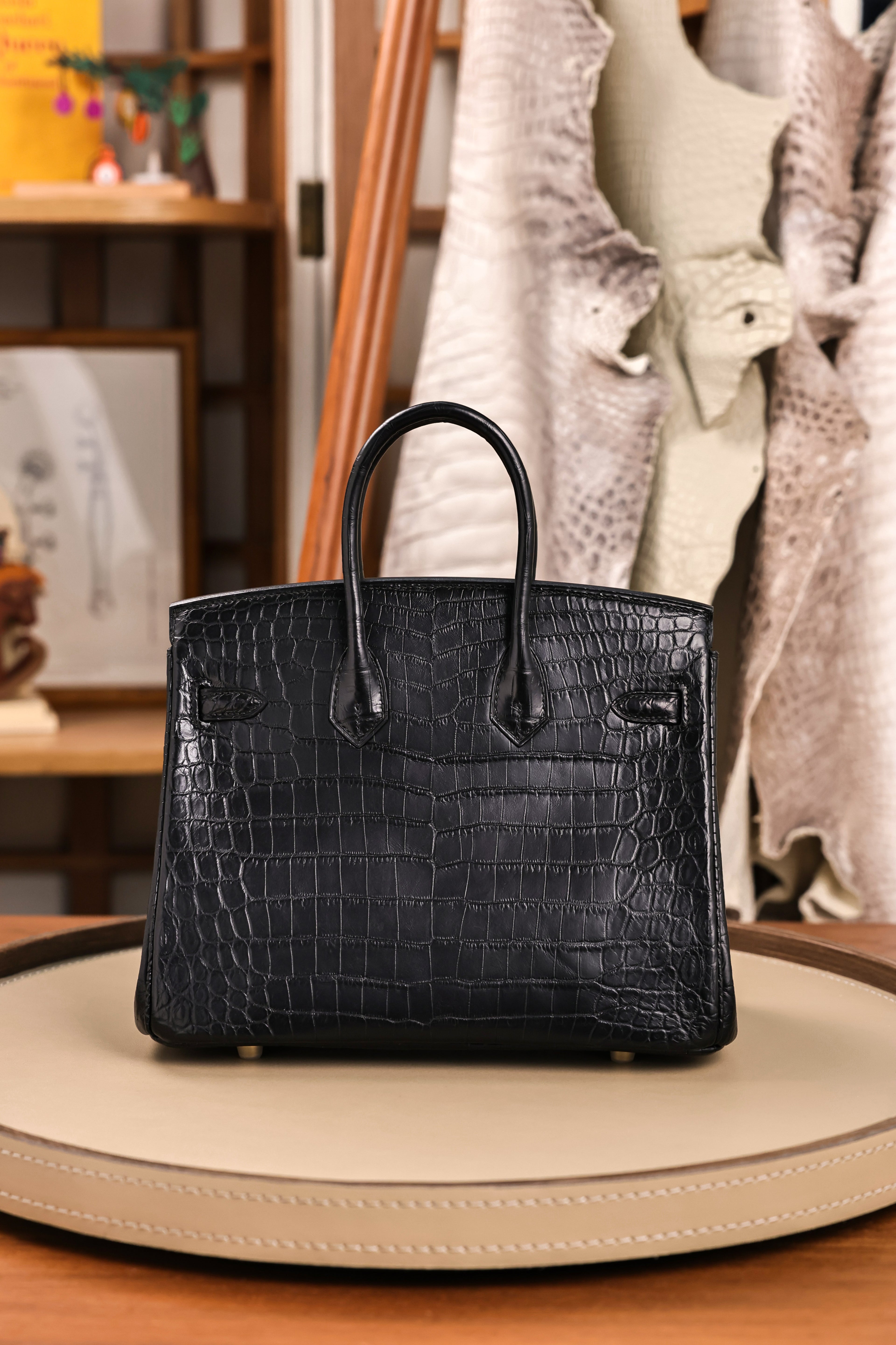 BK-2024 All Handmade Golden / Sliver Hardware Nior Matte Nile crocodile leather