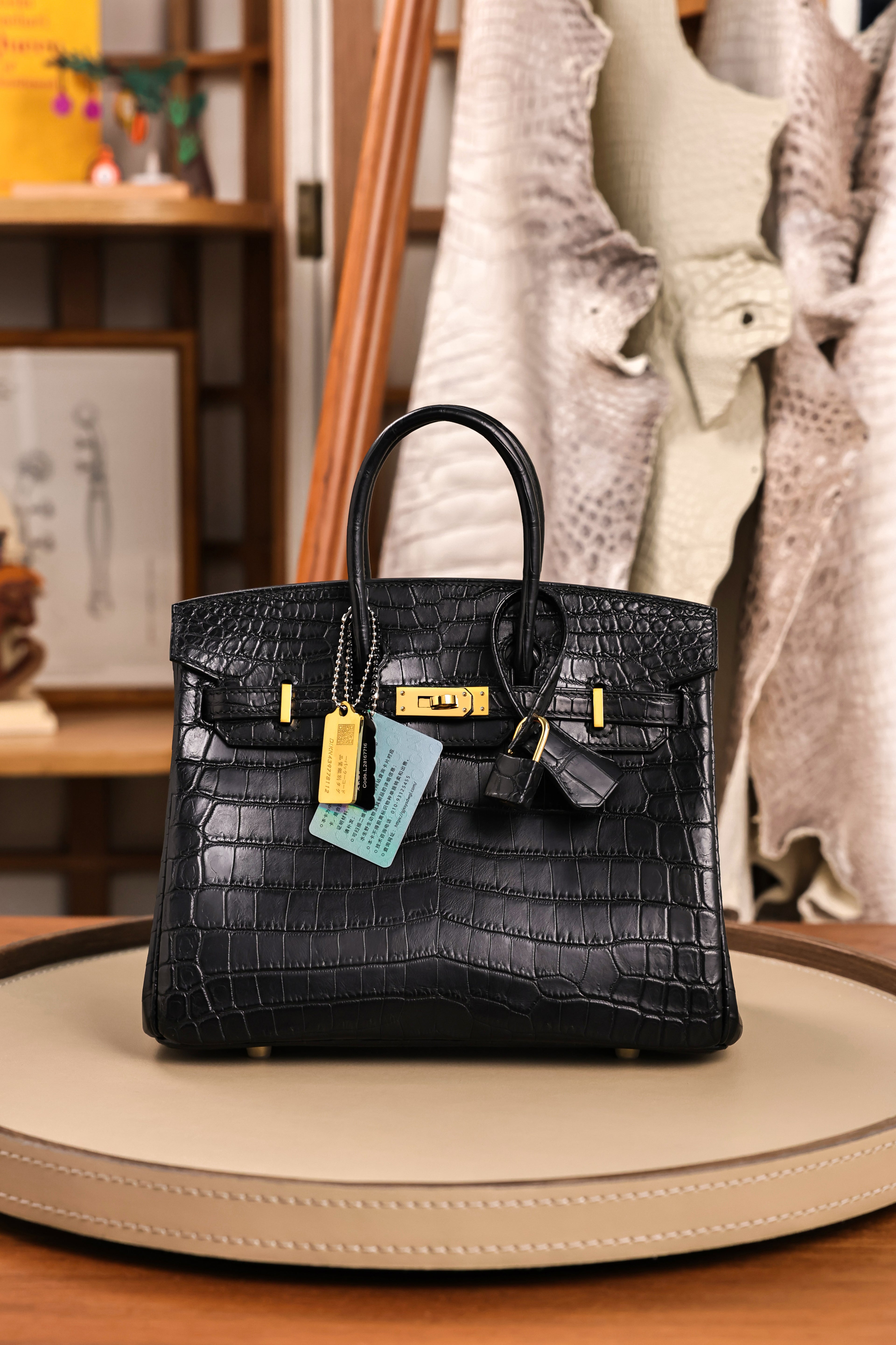 BK-2024 All Handmade Golden / Sliver Hardware Nior Matte Nile crocodile leather