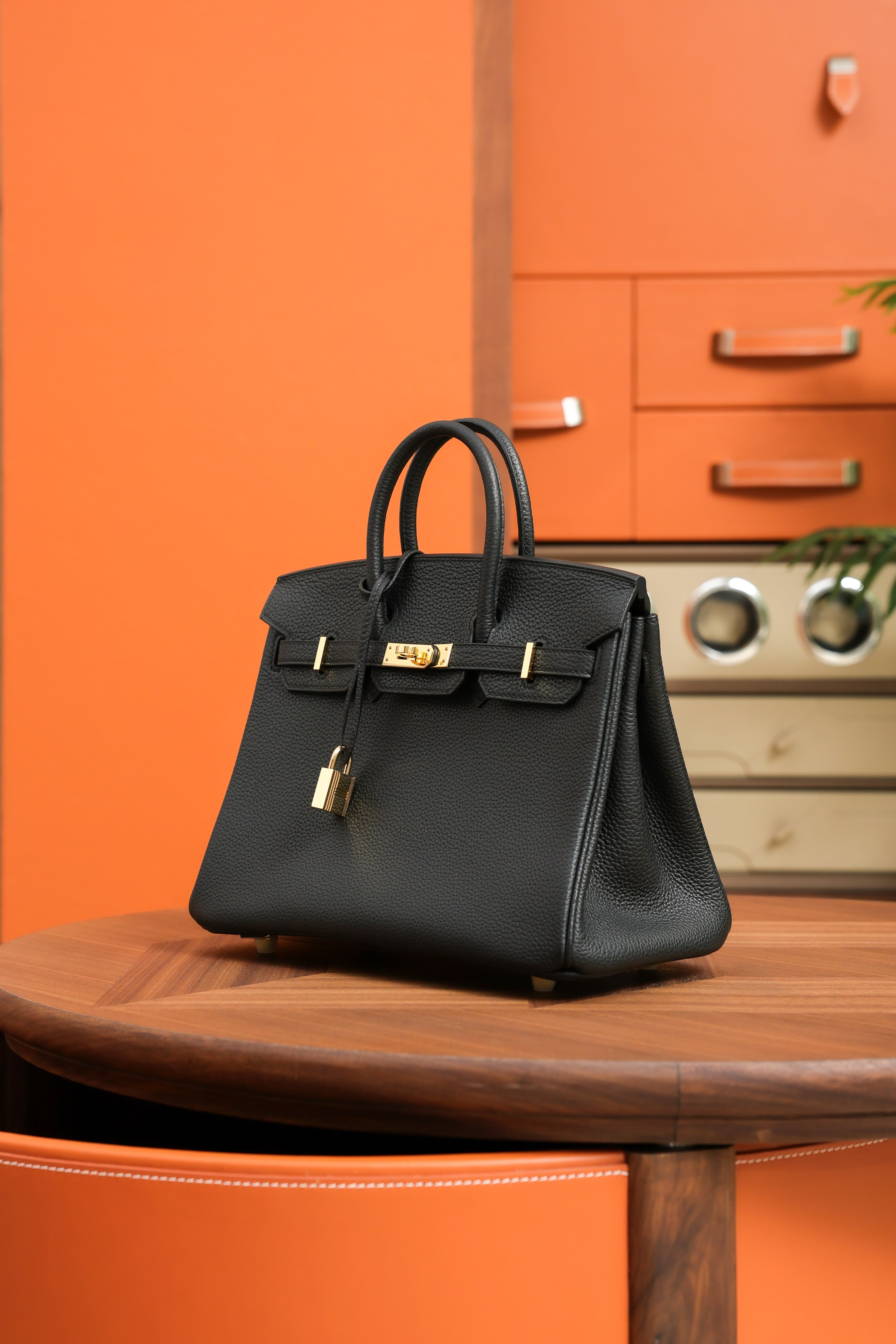 Birkin- All Handmade Golden / Sliver Noir  swift leather