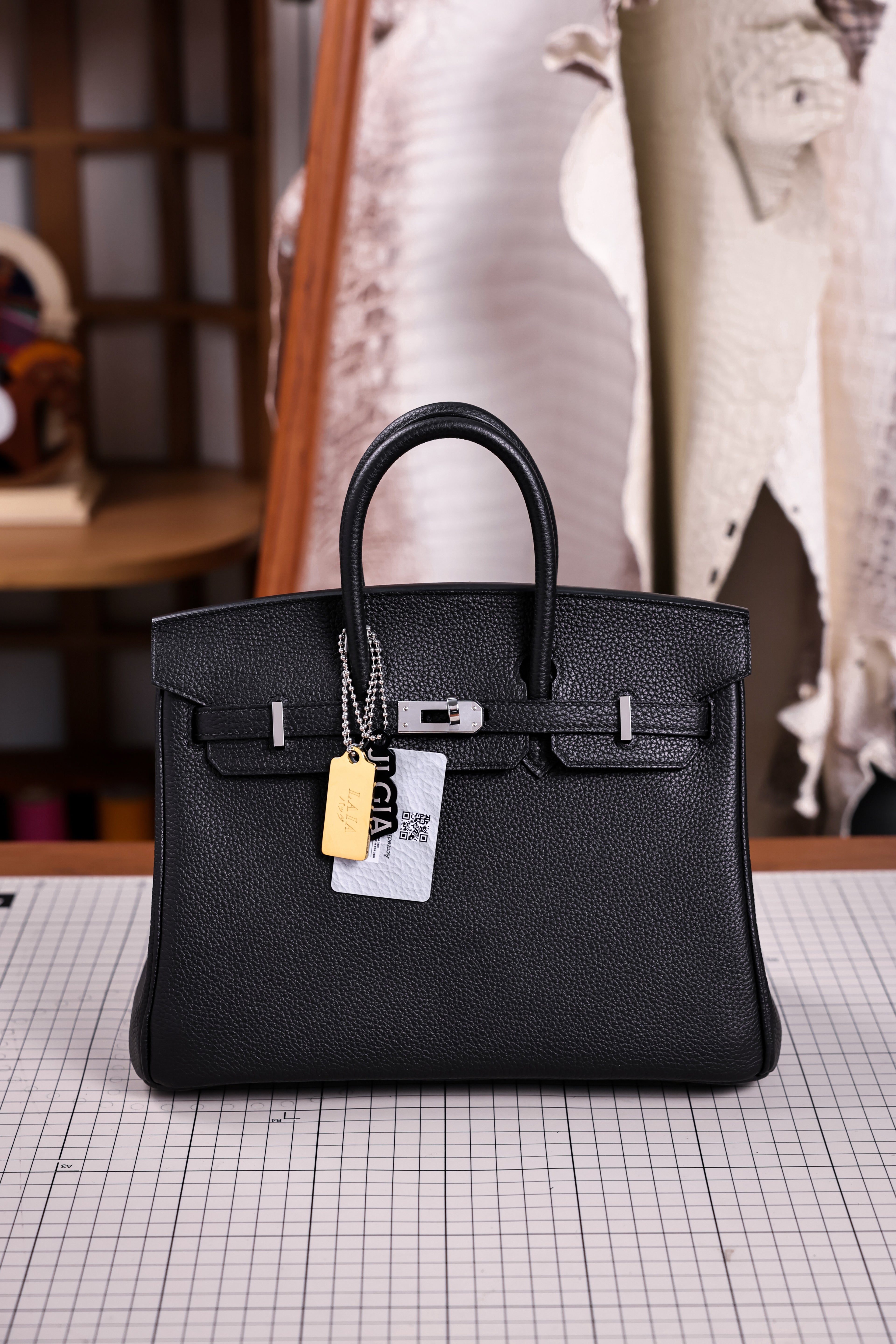 Birkin- All Handmade Golden / Sliver  Noir  togo leather