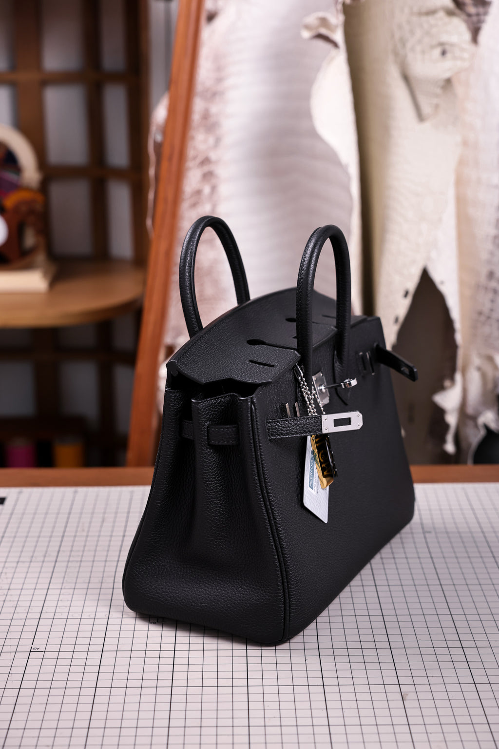 Birkin- All Handmade Golden / Sliver  Noir  togo leather