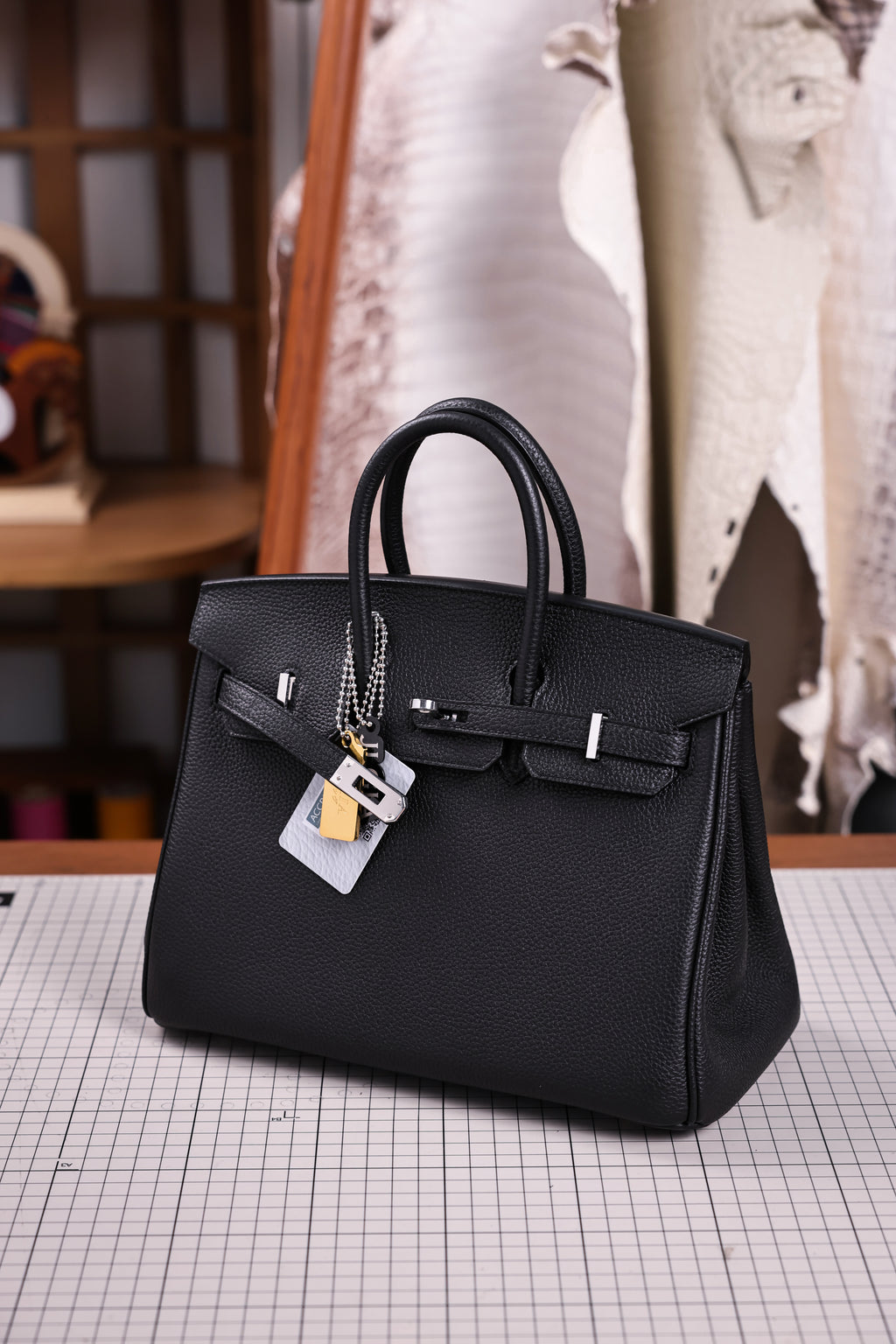 Birkin- All Handmade Golden / Sliver  Noir  togo leather