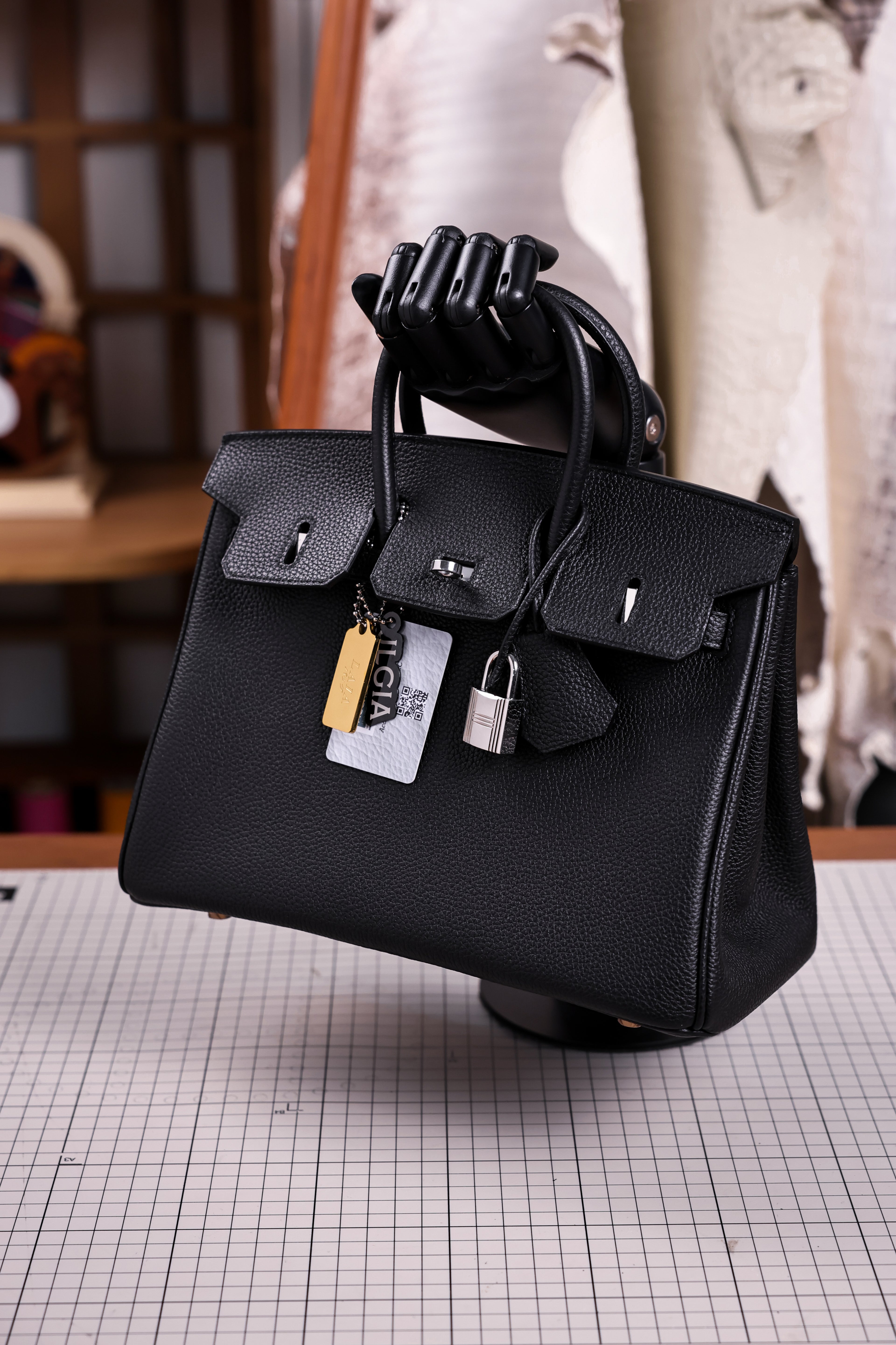 Birkin- All Handmade Golden / Sliver  Noir  togo leather