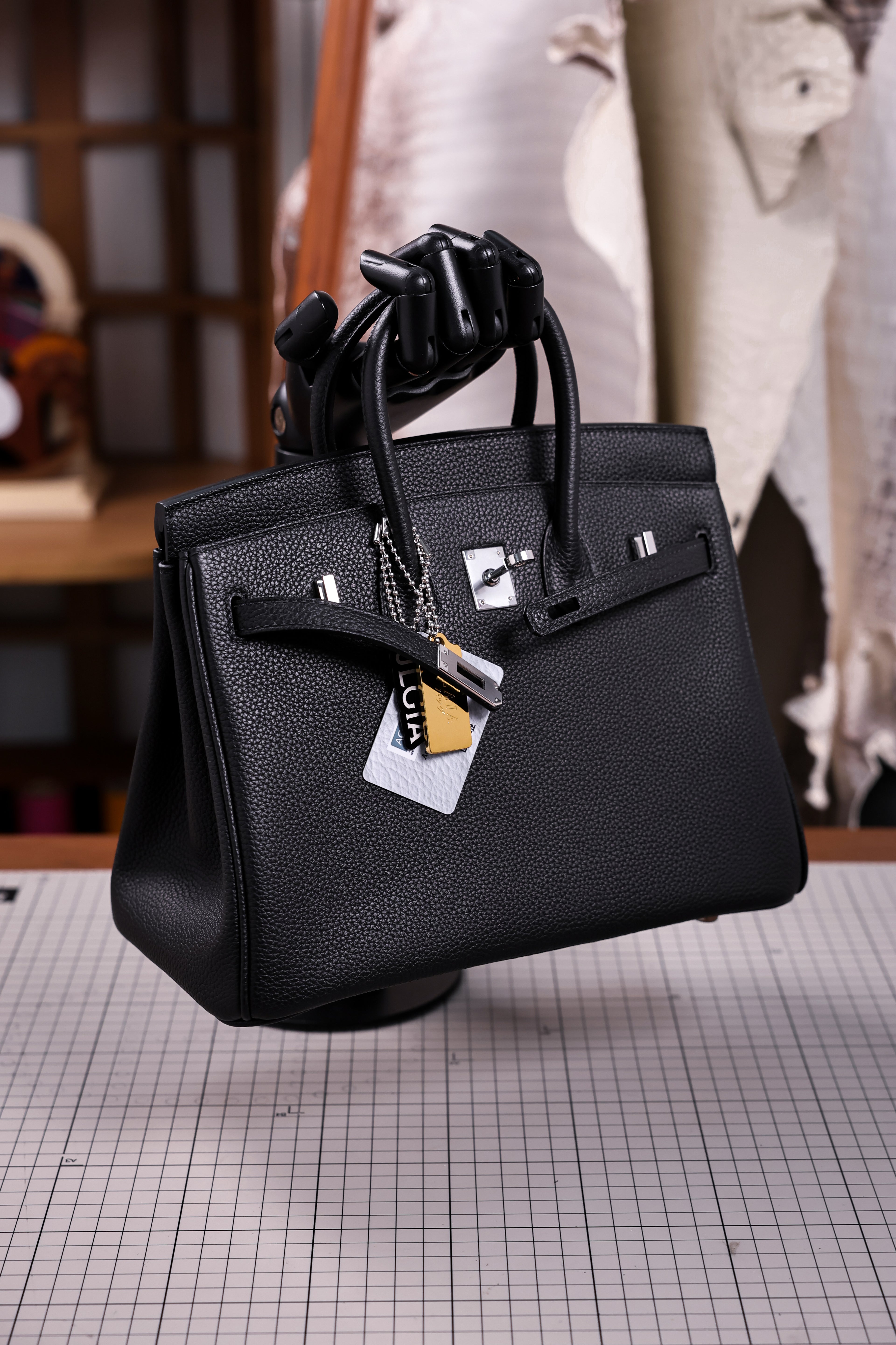 Birkin- All Handmade Golden / Sliver  Noir  togo leather