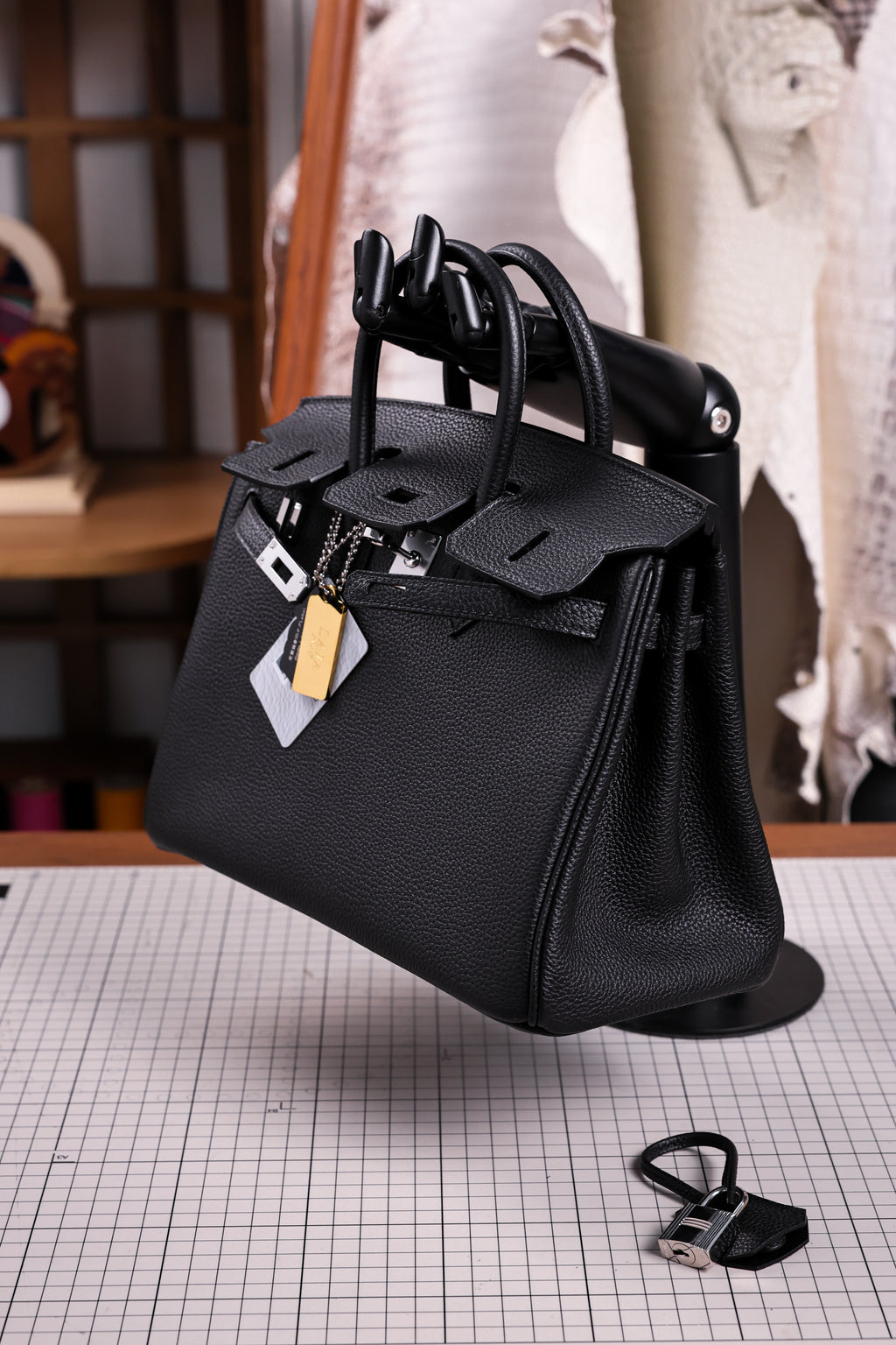 Birkin- All Handmade Golden / Sliver  Noir  togo leather