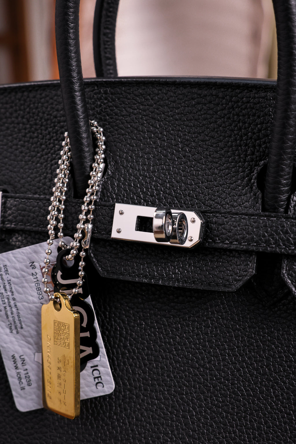 Birkin- All Handmade Golden / Sliver  Noir  togo leather