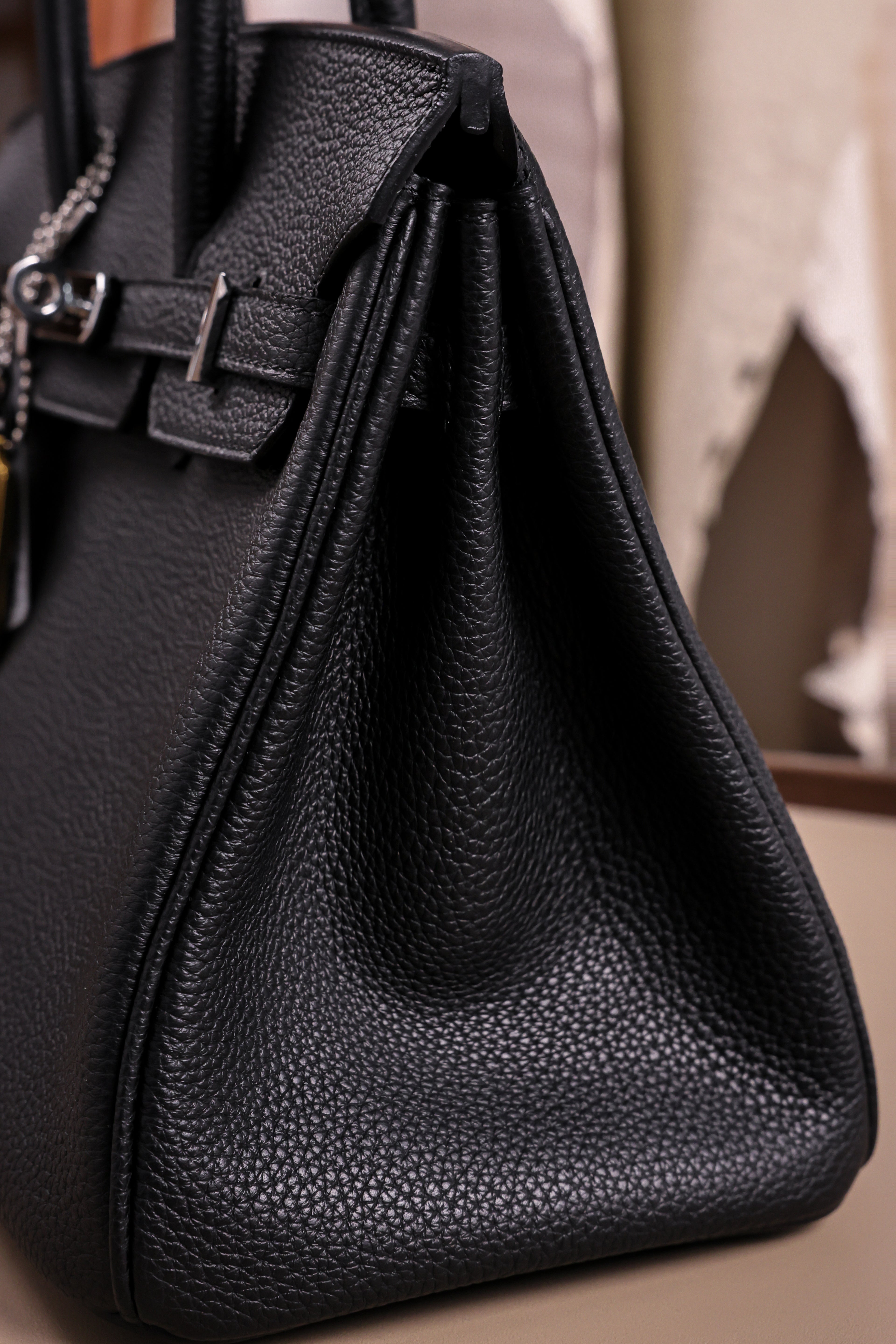 Birkin- All Handmade Golden / Sliver  Noir  togo leather