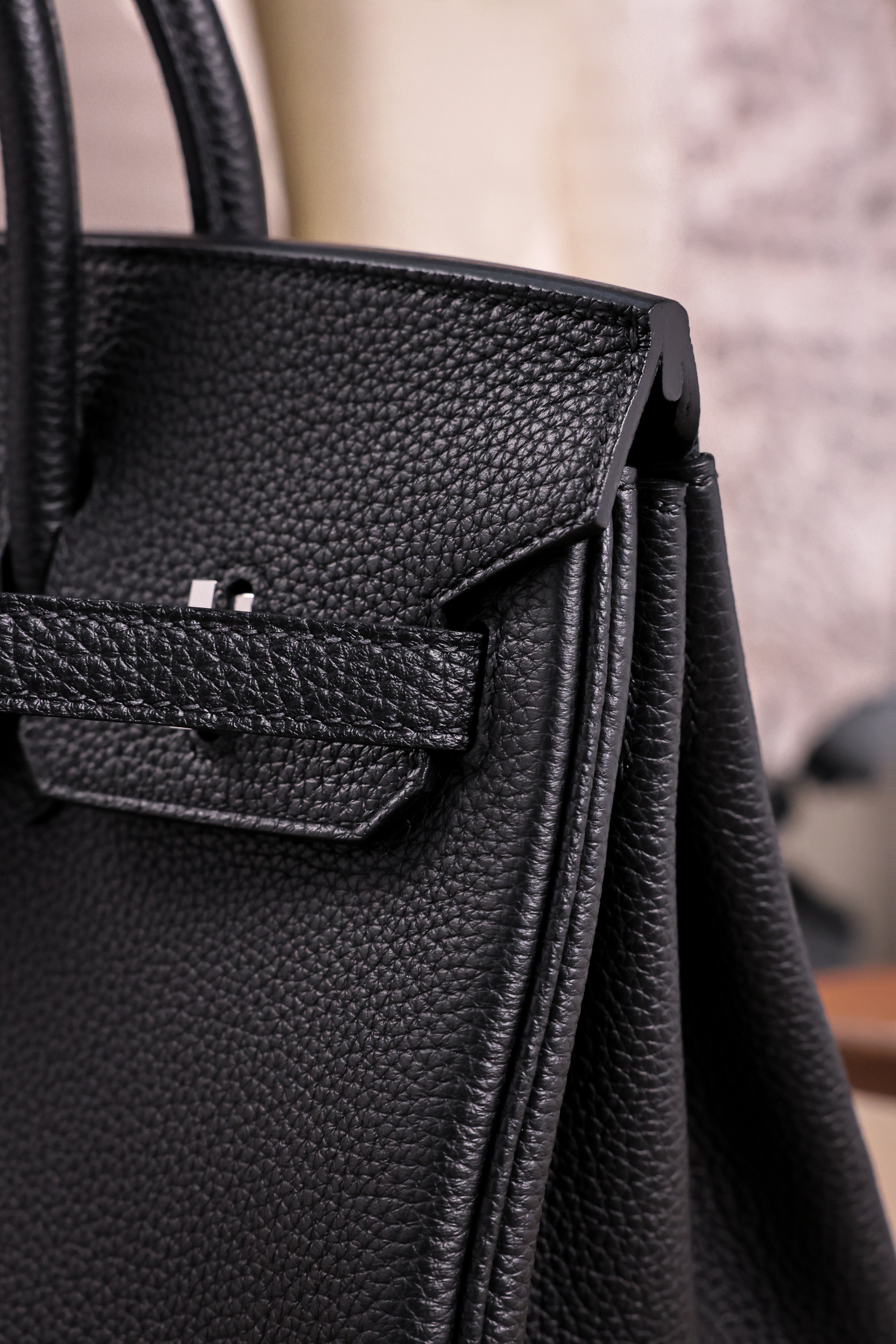 Birkin- All Handmade Golden / Sliver  Noir  togo leather