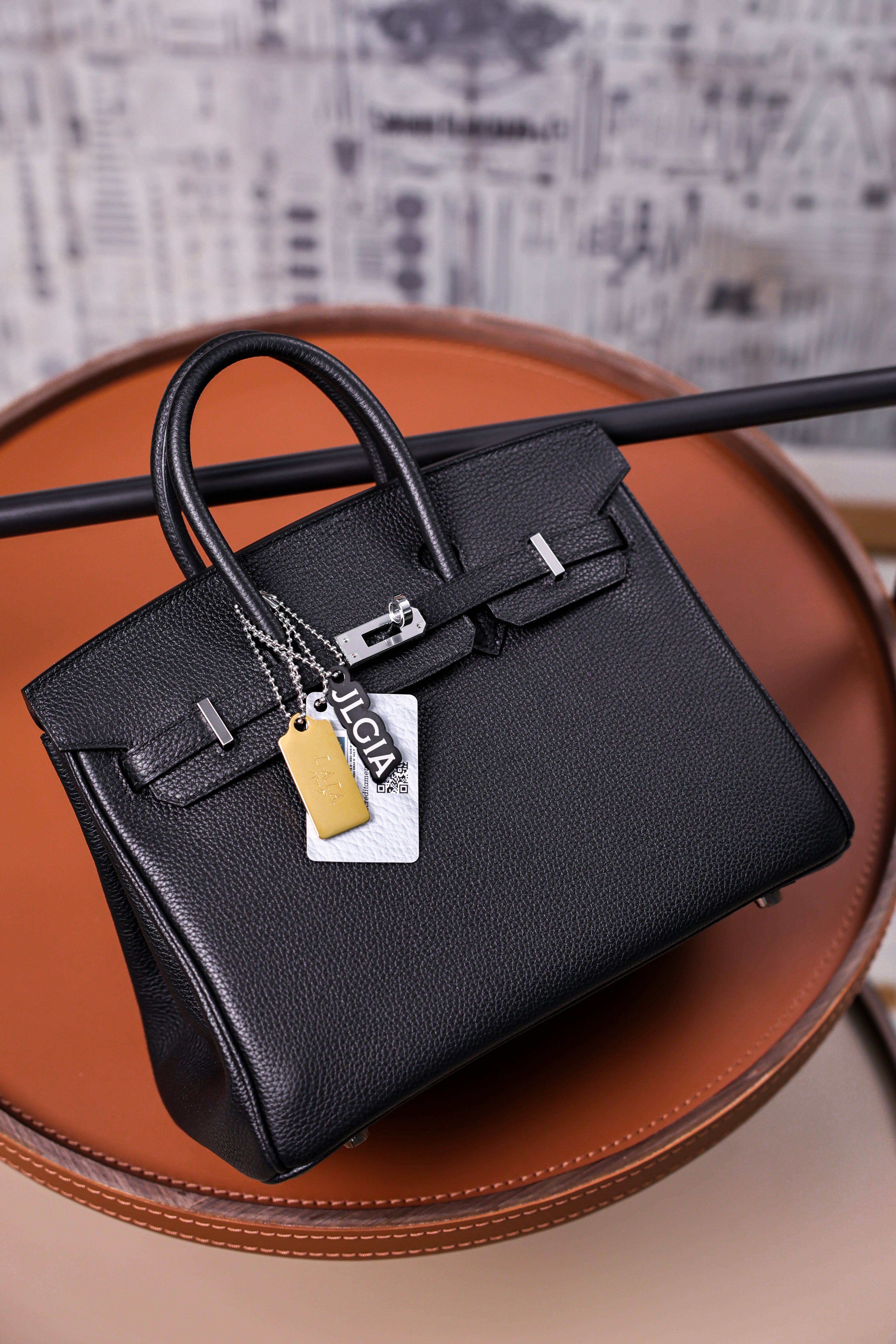 Birkin- All Handmade Golden / Sliver  Noir  togo leather