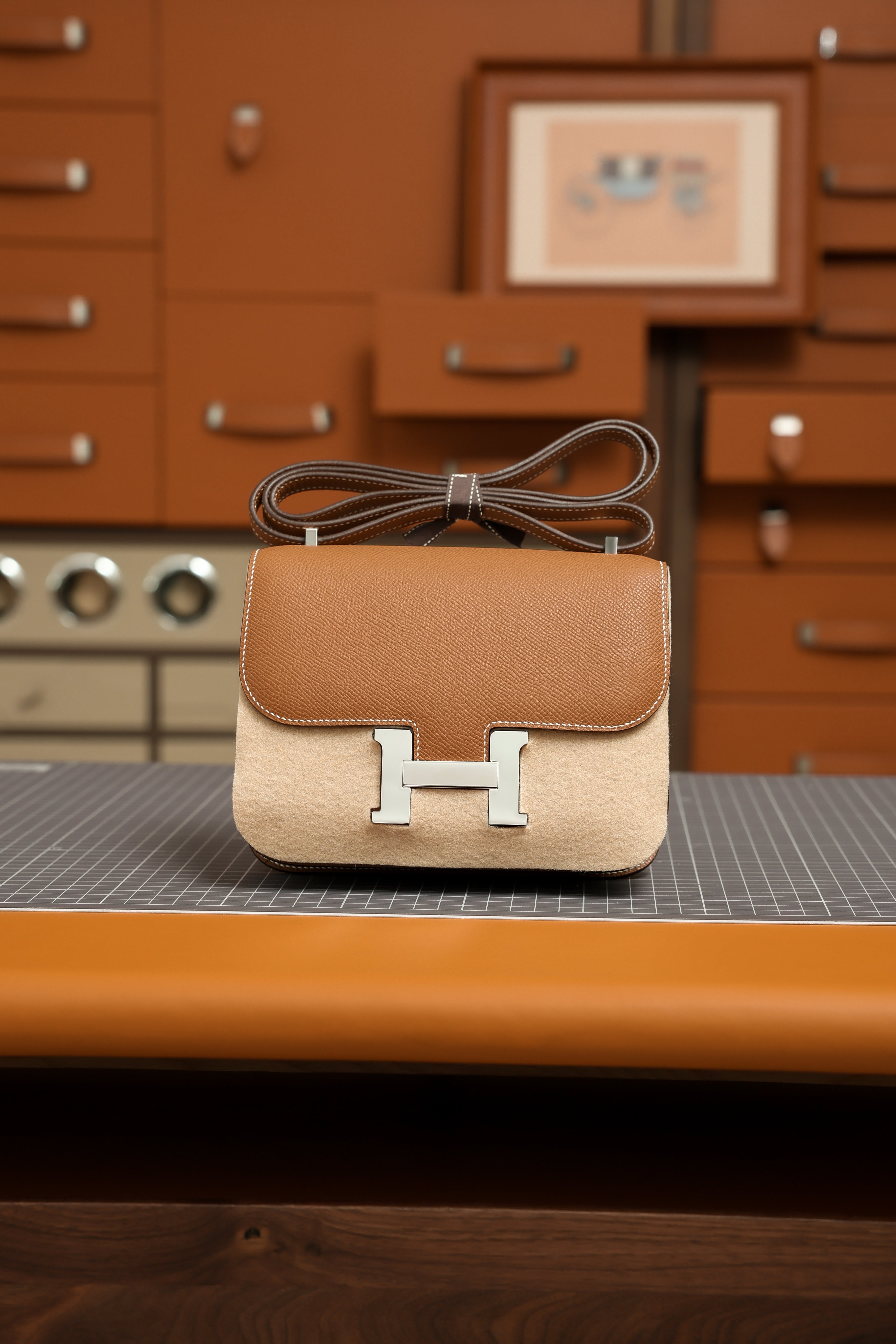 Constance- All Handmade Golden / Sliver Hardware  Golden brown  ep eather