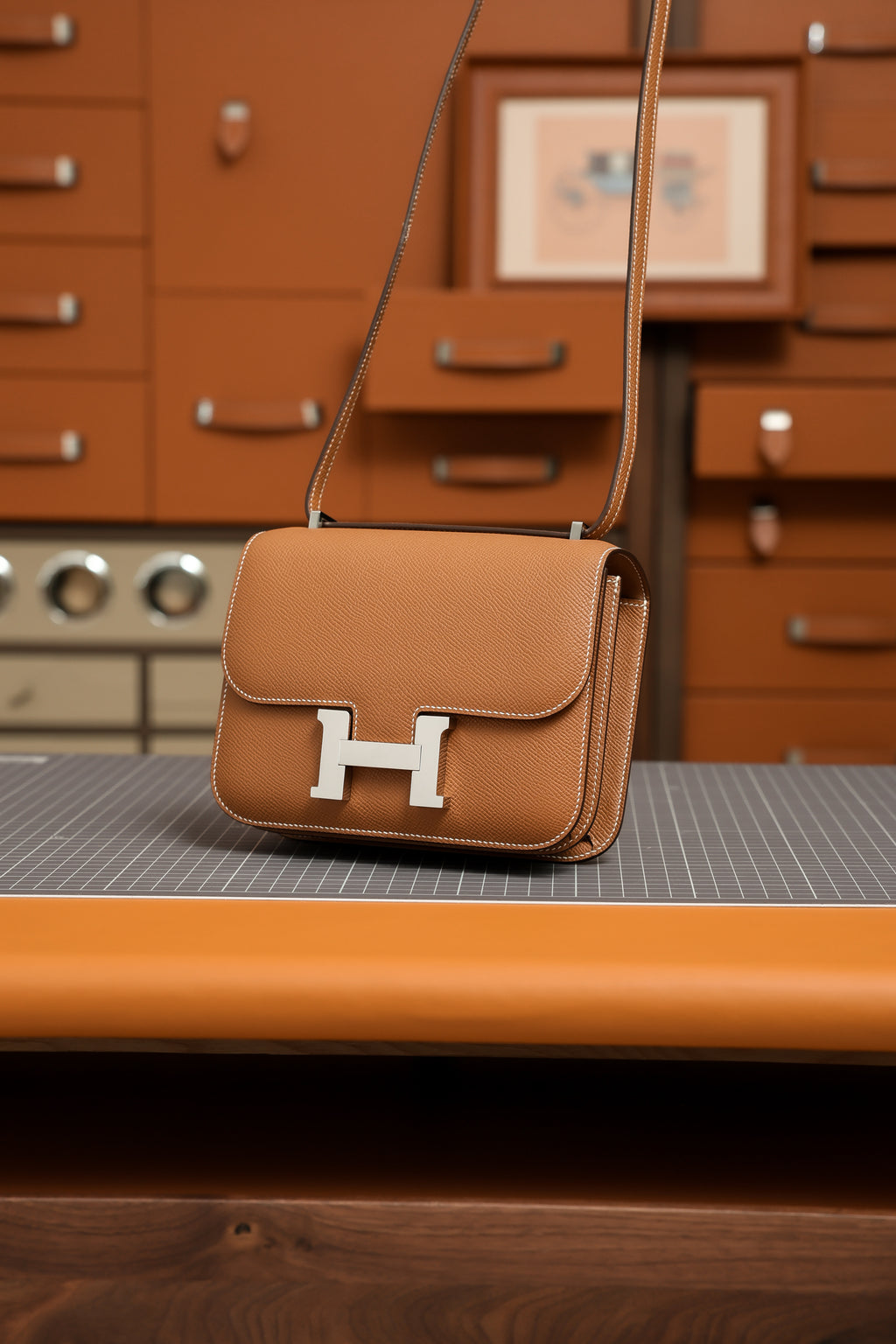 Constance- All Handmade Golden / Sliver Hardware  Golden brown  ep eather